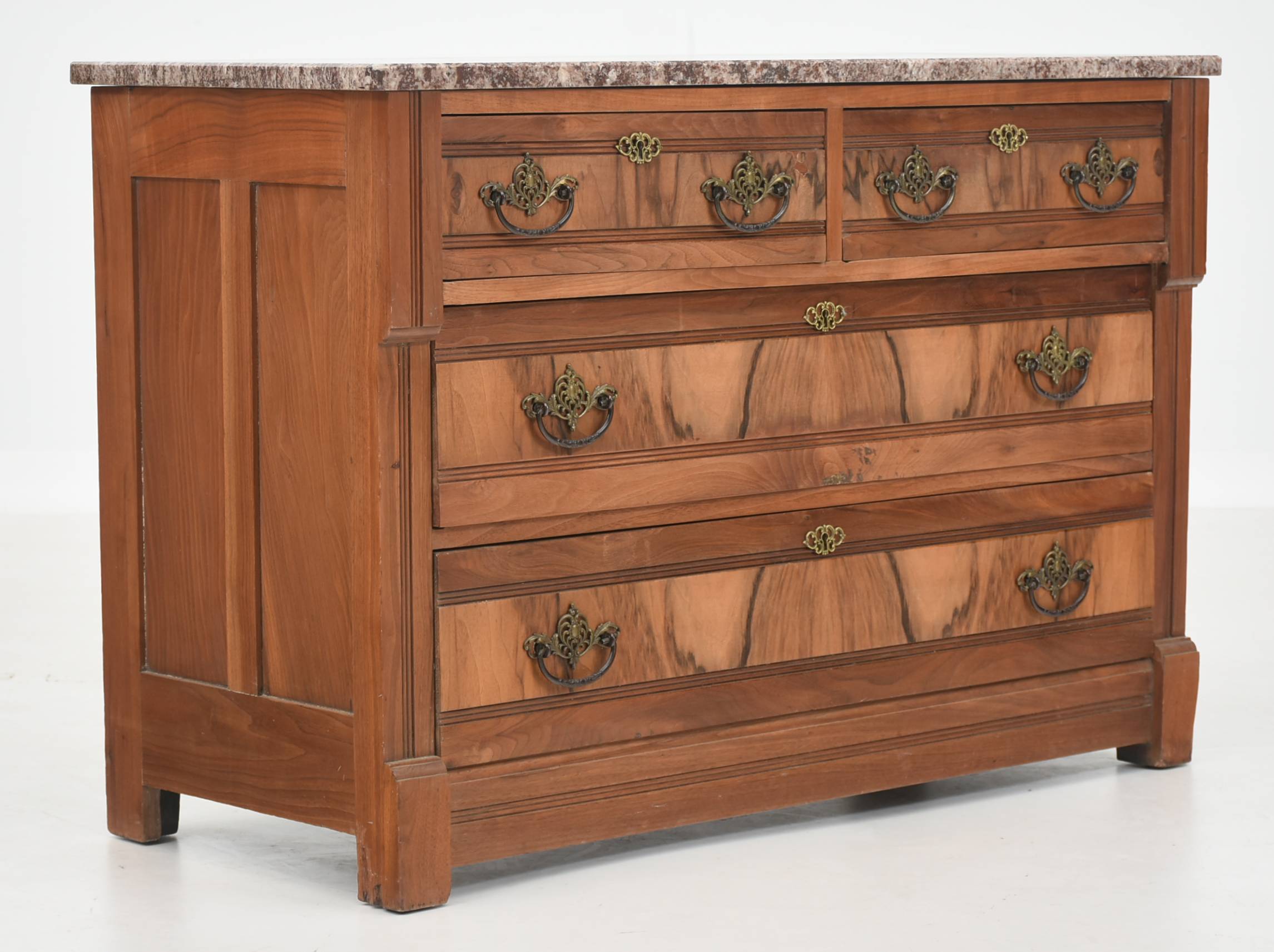 Victorian Walnut Chest with Marble Top