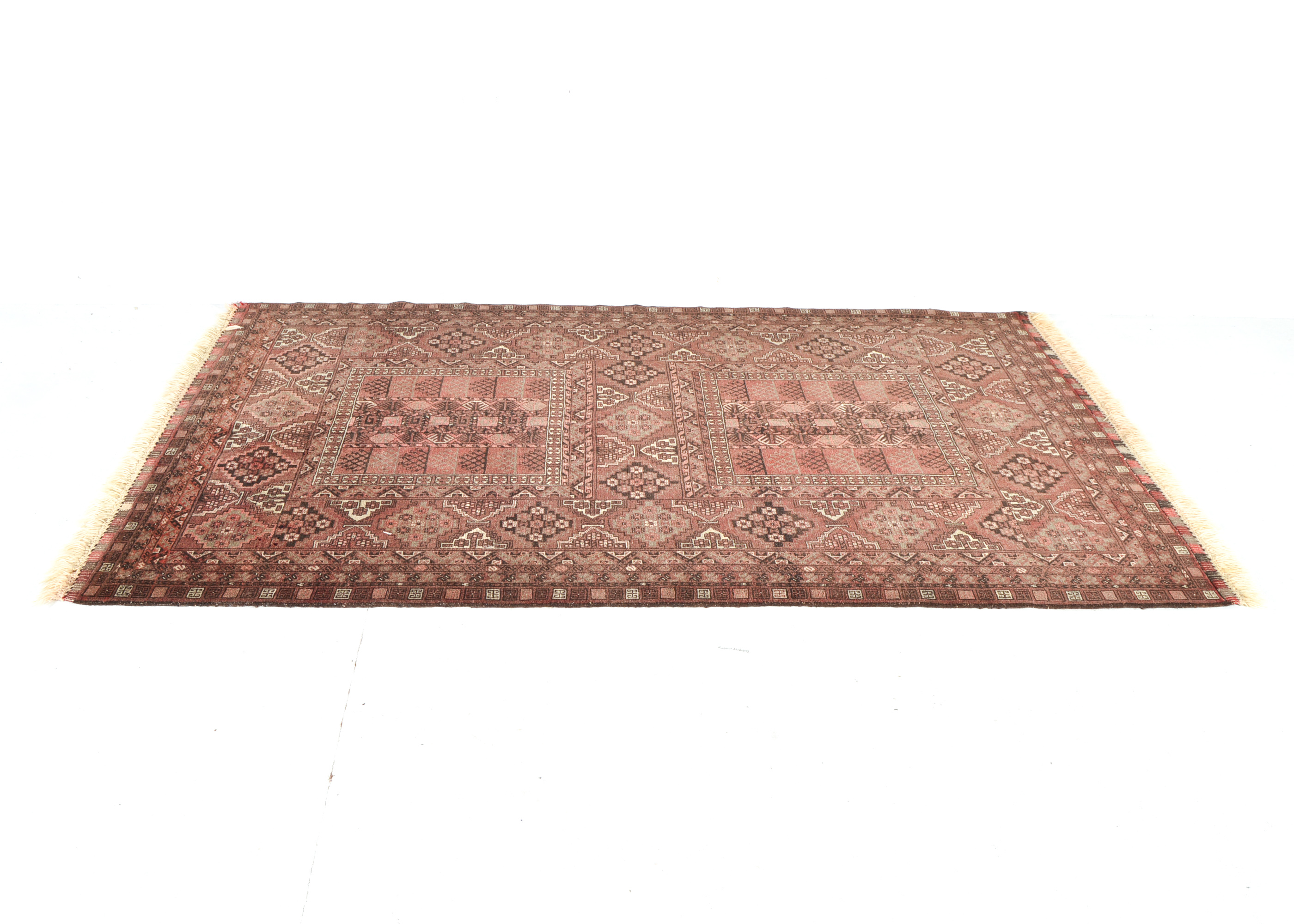 Vintage Pakistani Red Hand-Knotted Area Rug