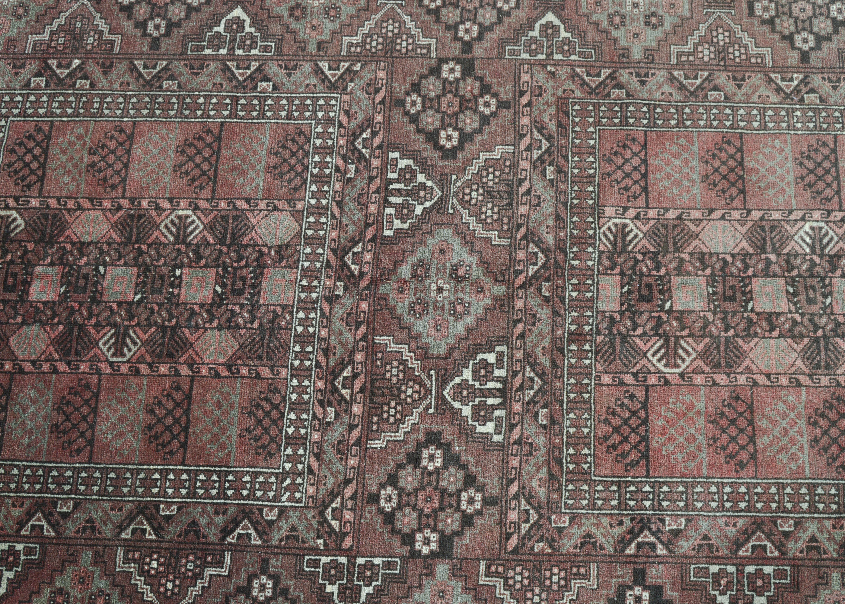 Vintage Pakistani Red Hand-Knotted Area Rug