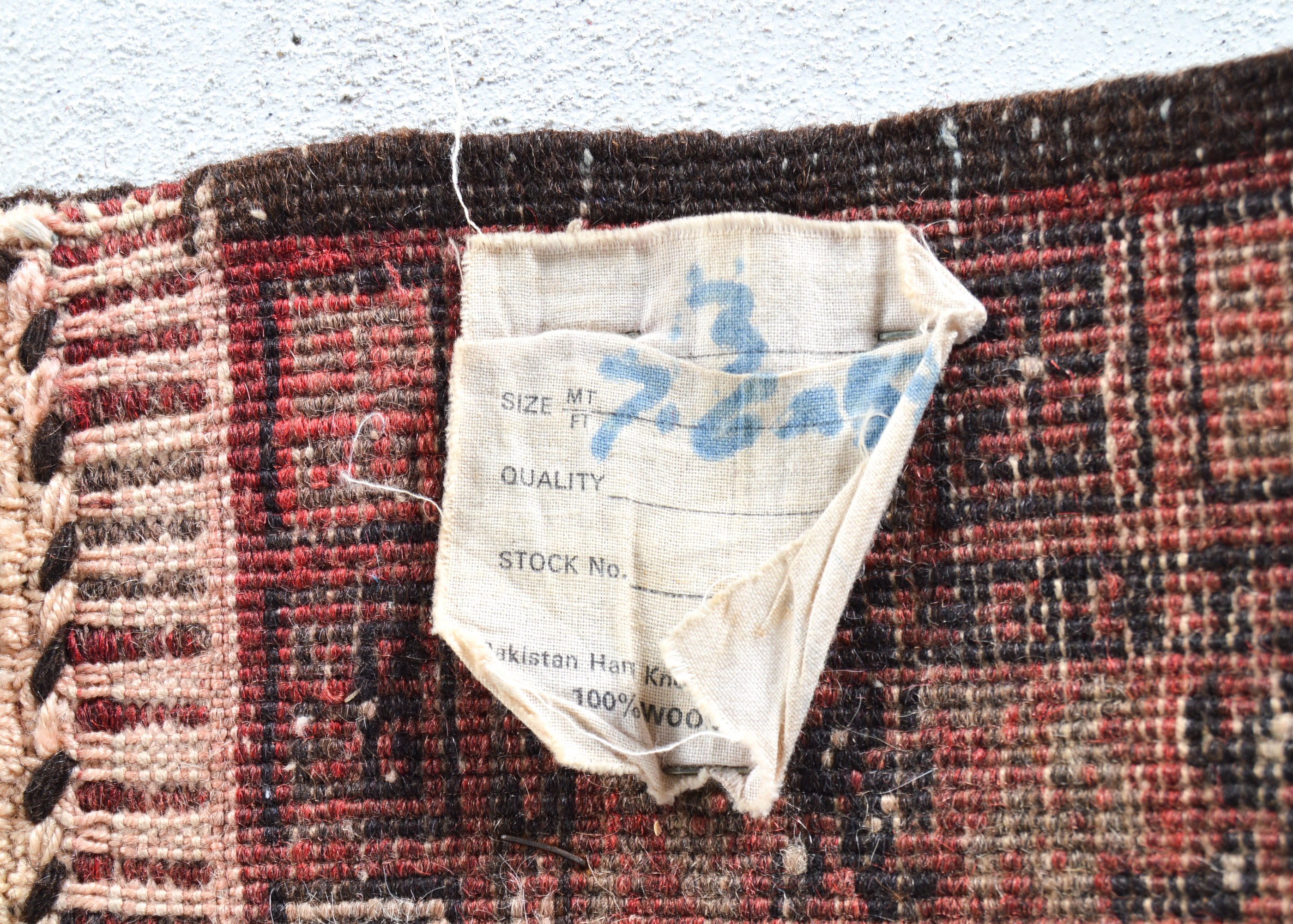 Vintage Pakistani Red Hand-Knotted Area Rug