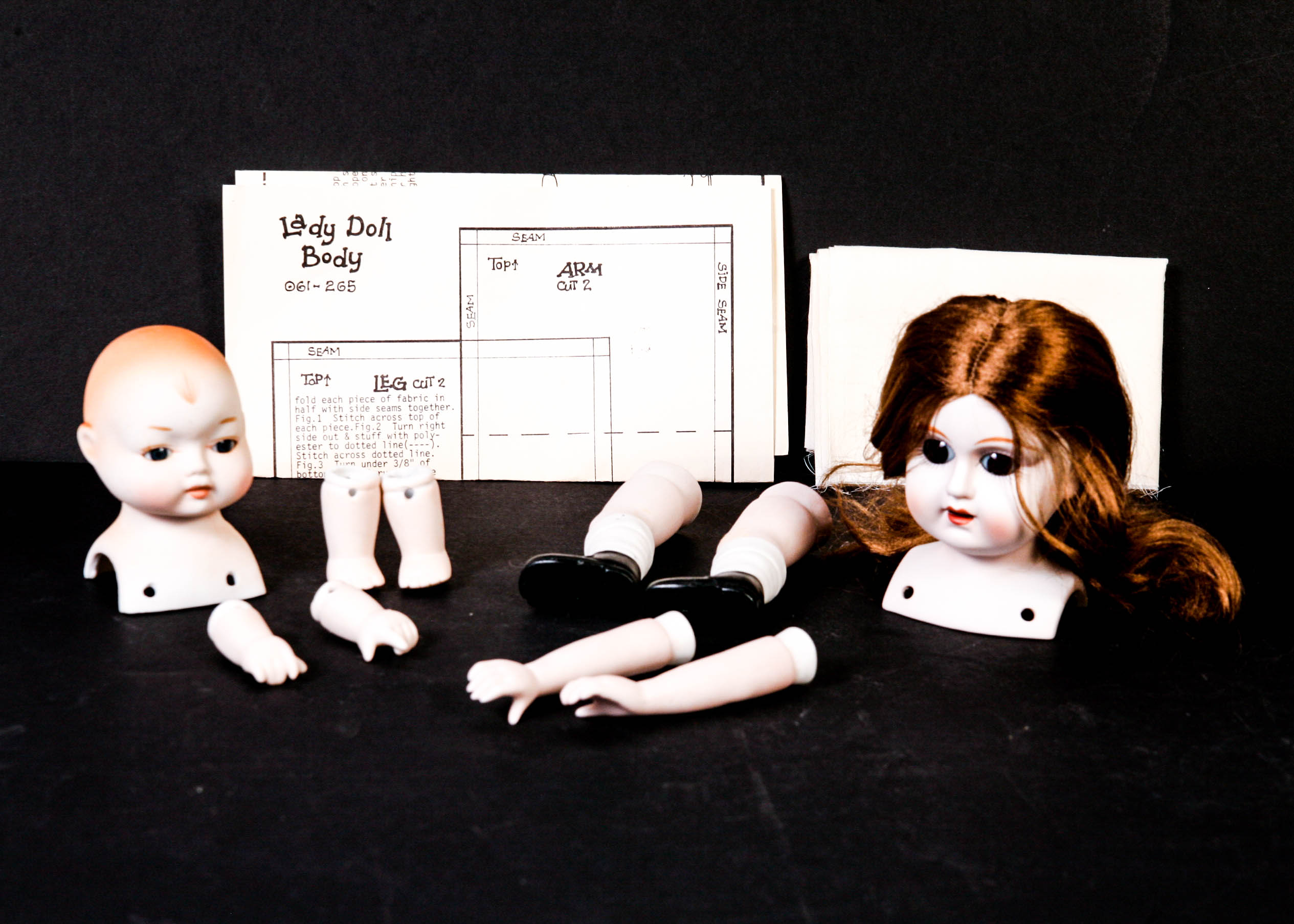 Vintage Bisque Doll Parts