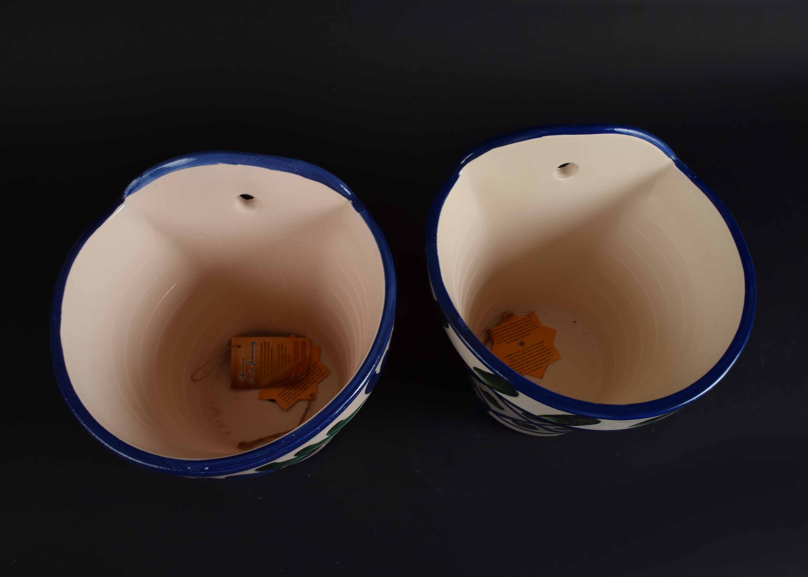 White, Green and Blue Hand Crafted Pots