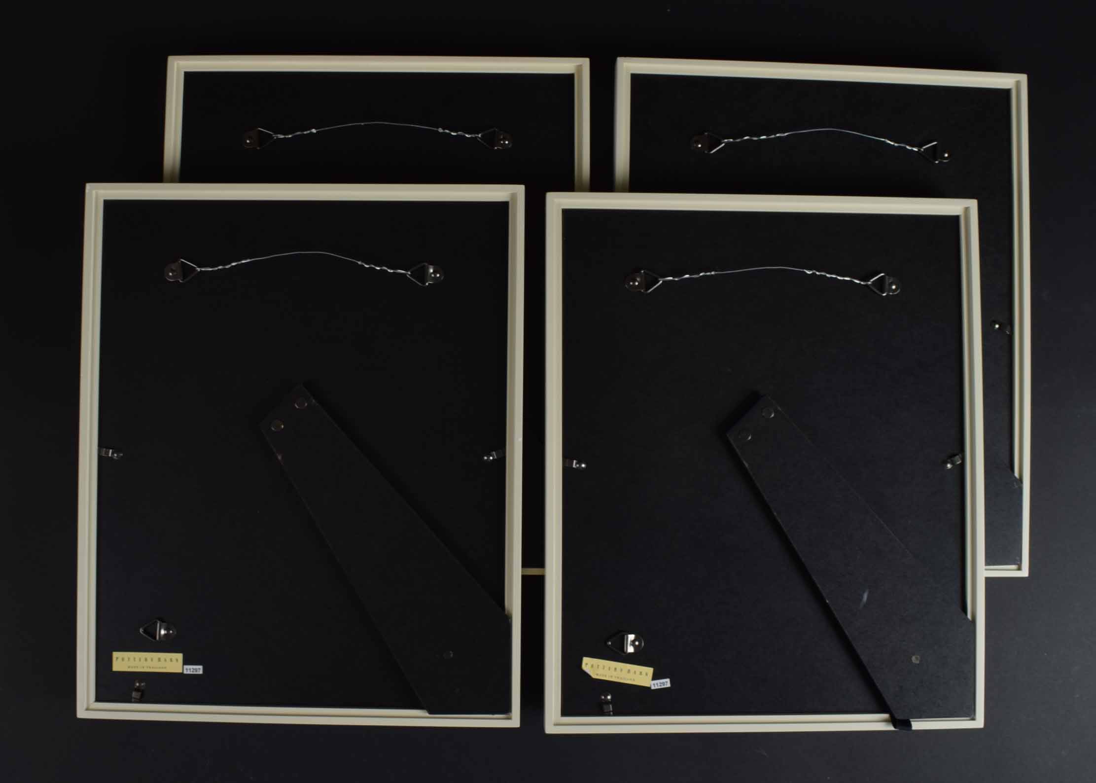 Four Pottery Barn Framed Turtle Shell Lithographs