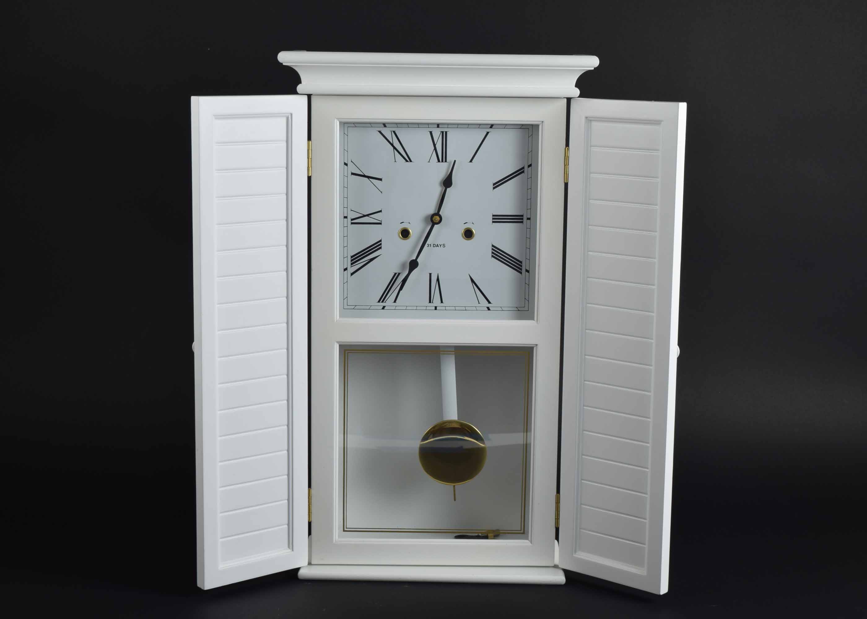 White Painted 31 Day Clock