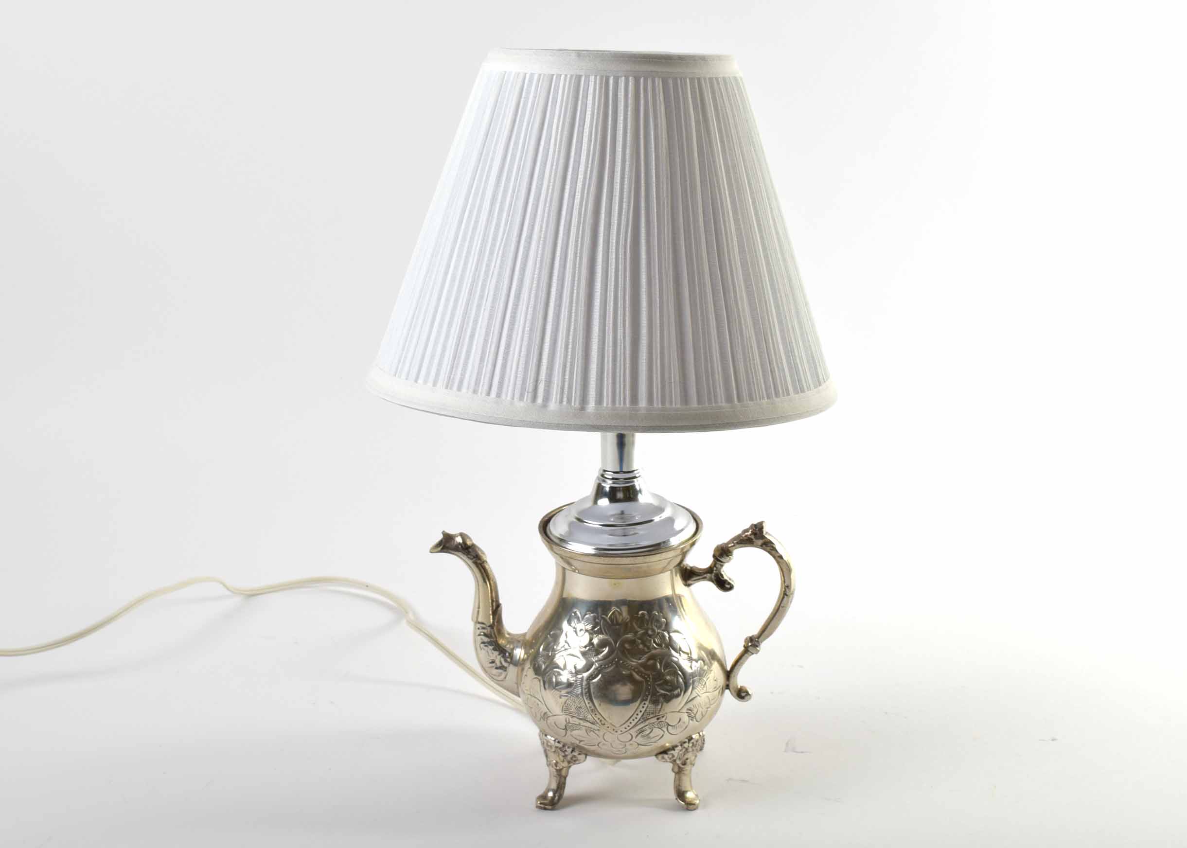 Silverplate Teapot Lamp