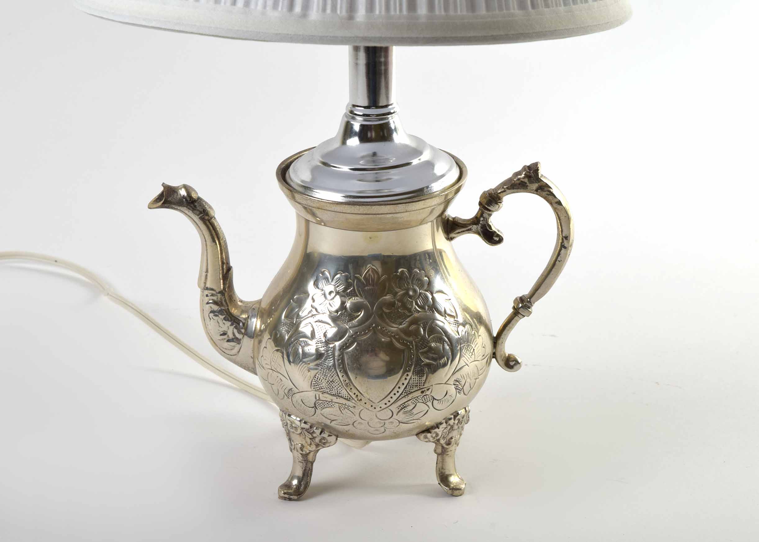 Silverplate Teapot Lamp
