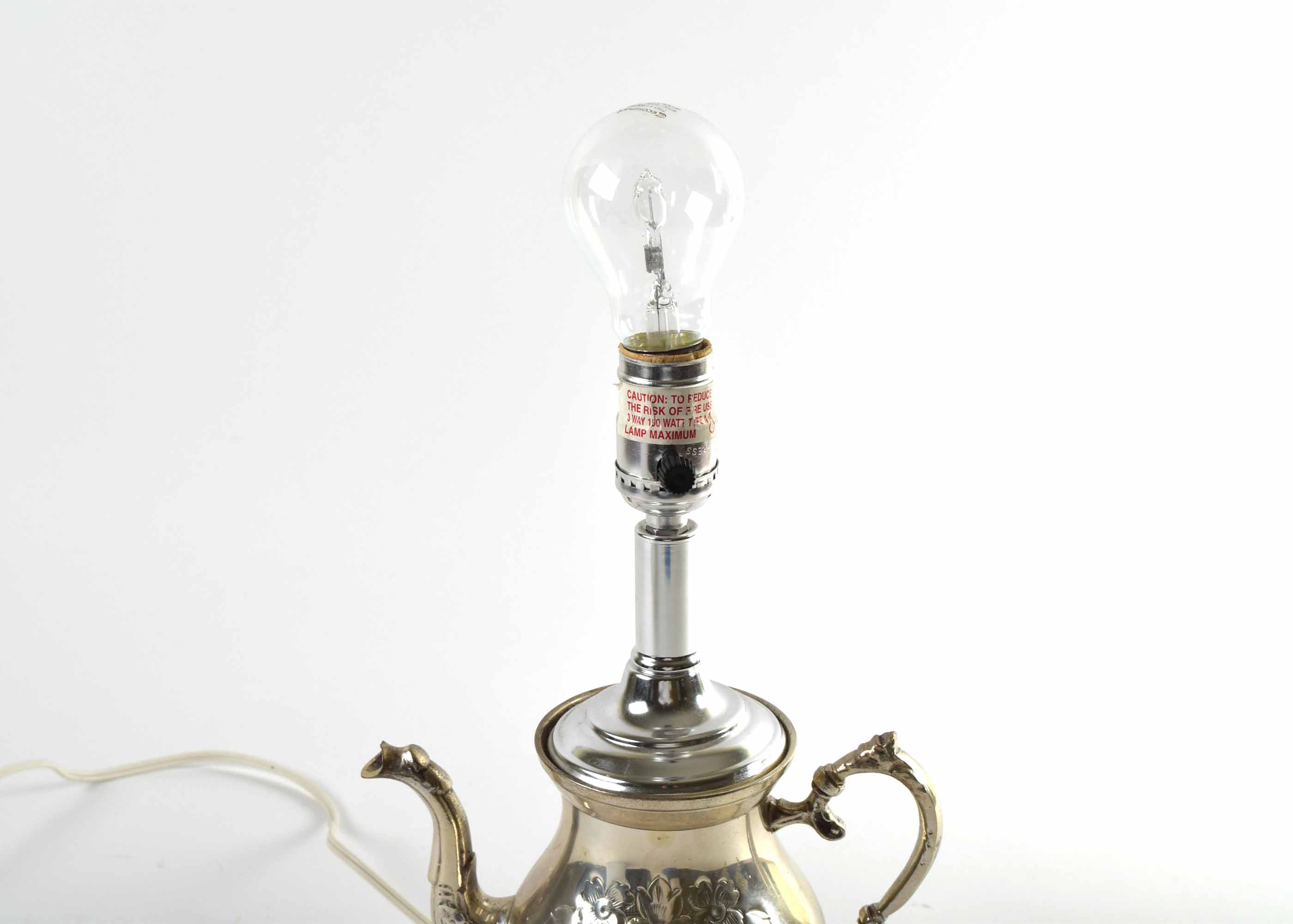 Silverplate Teapot Lamp