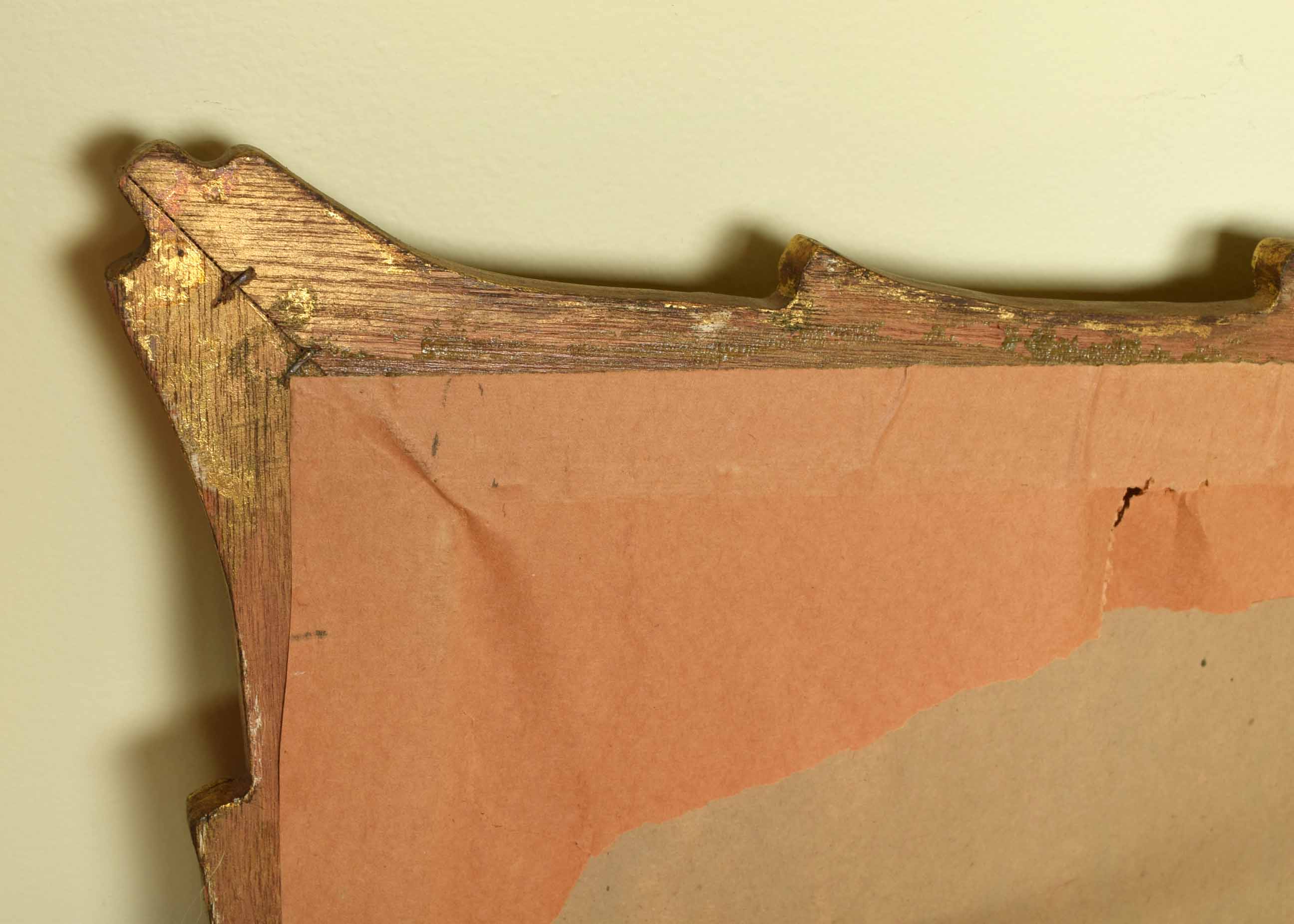 Gold Tone Cane Look Framed Beveled Mirror