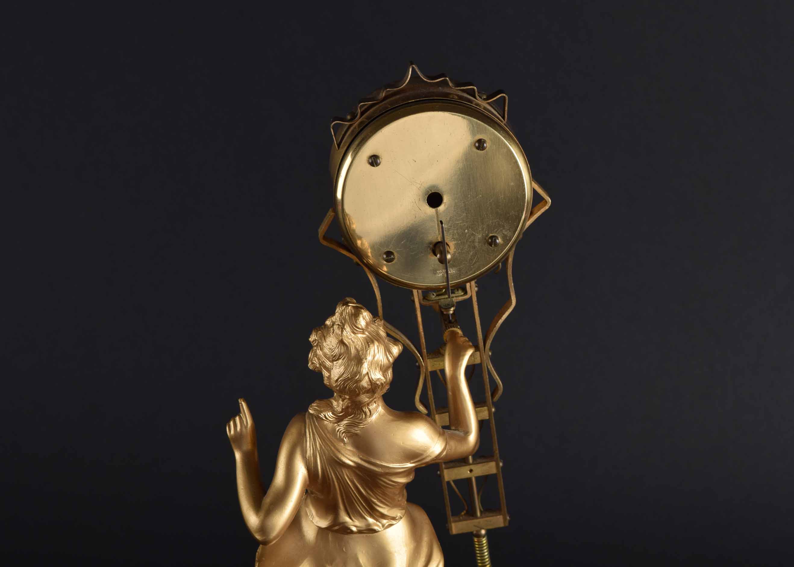 Vintage Art Nouveau Lady Diana Wagger Balancing Linden Clock