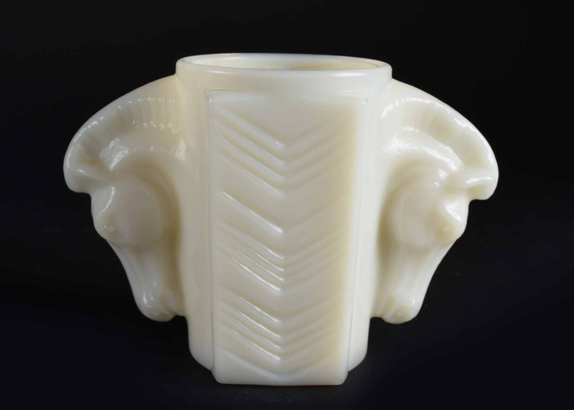 Horse Head Bookends and Vintage Milk Glass Art Deco Horse Heads Cup