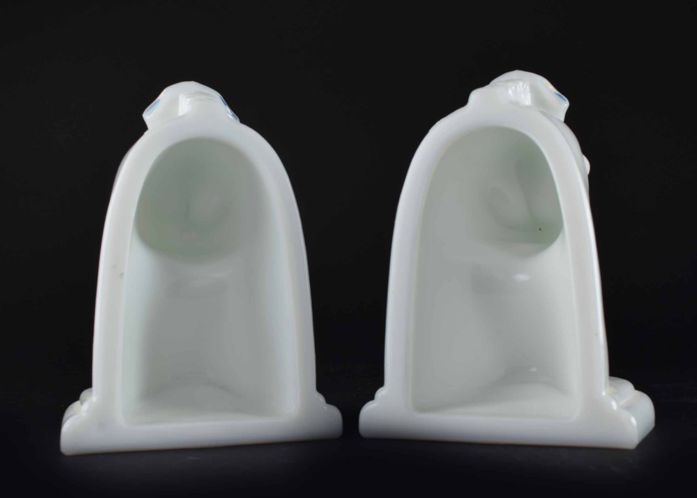 Horse Head Bookends and Vintage Milk Glass Art Deco Horse Heads Cup