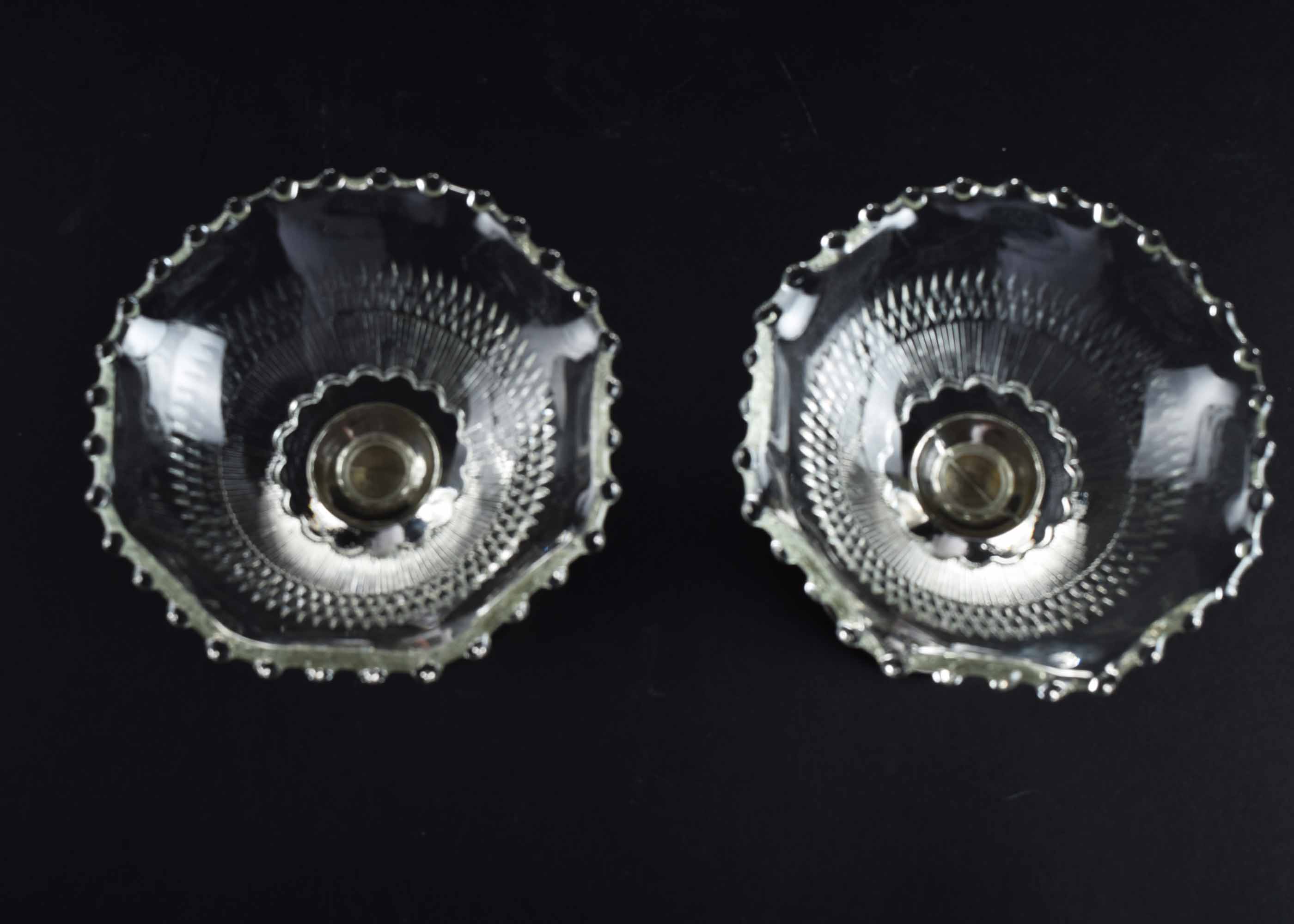 Vintage Imperial Candlewick Duchin Creations Weighted Sterling Silver Candy/Serving Bowls