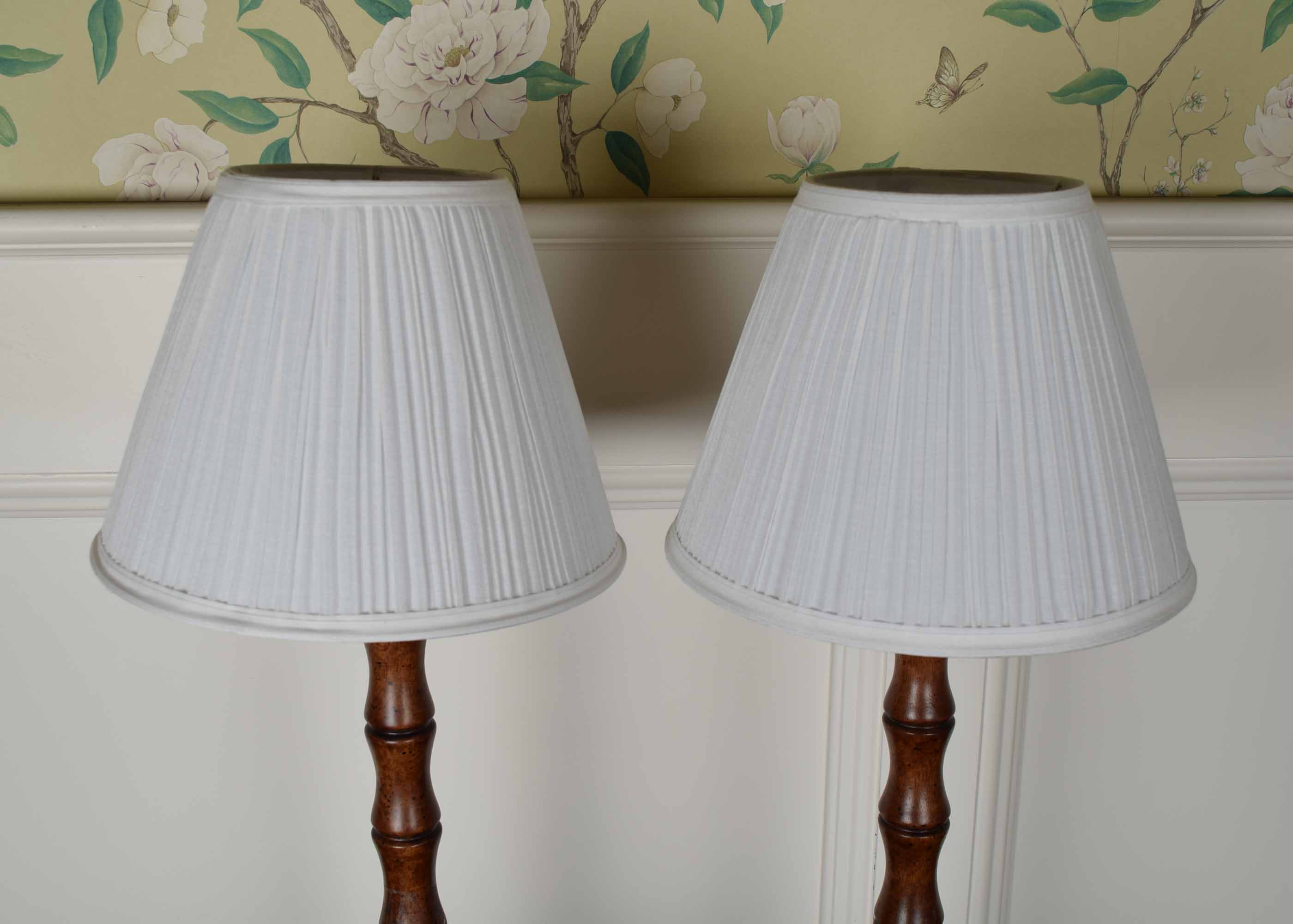 Pair of Wood Buffet Lamps