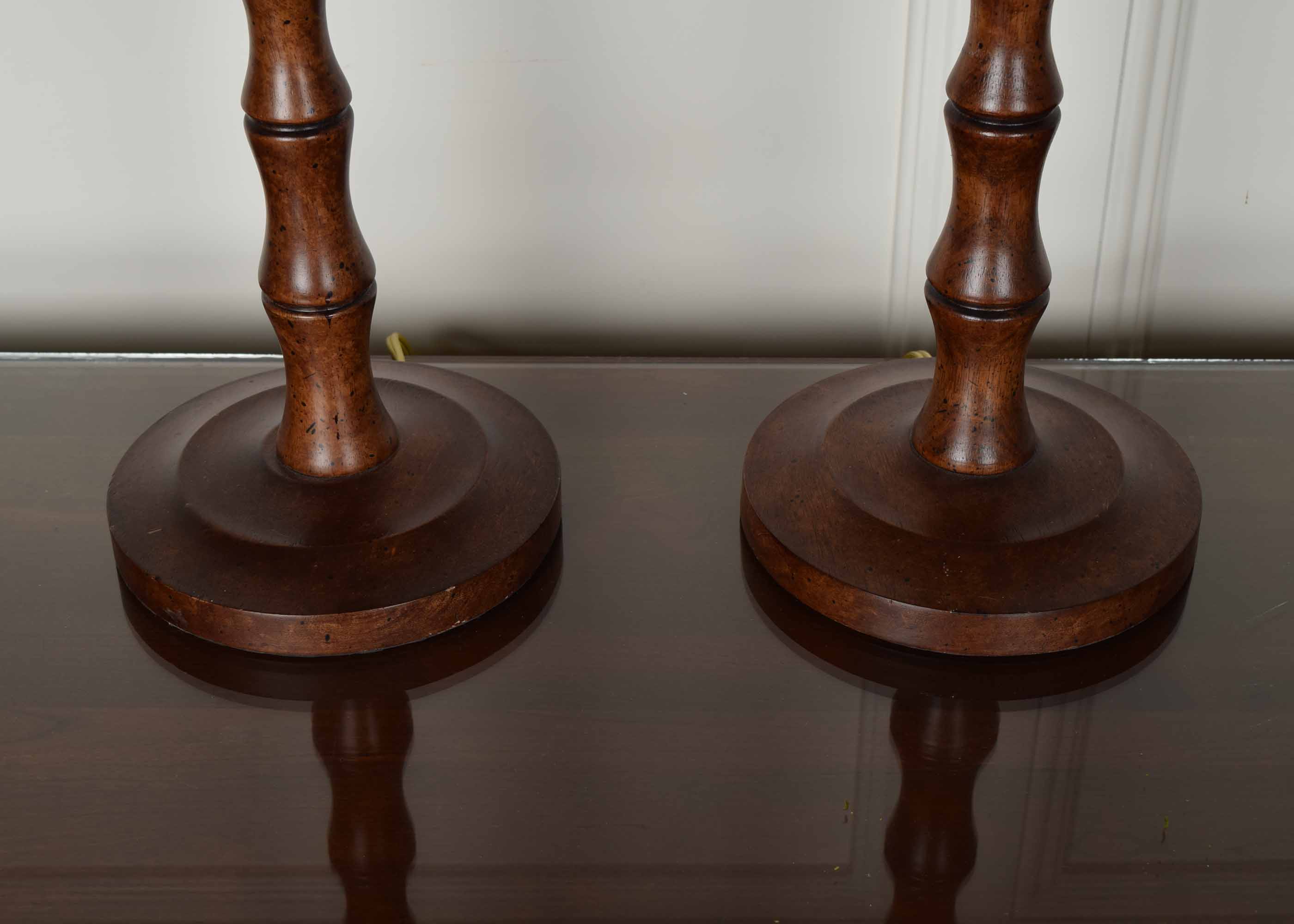 Pair of Wood Buffet Lamps