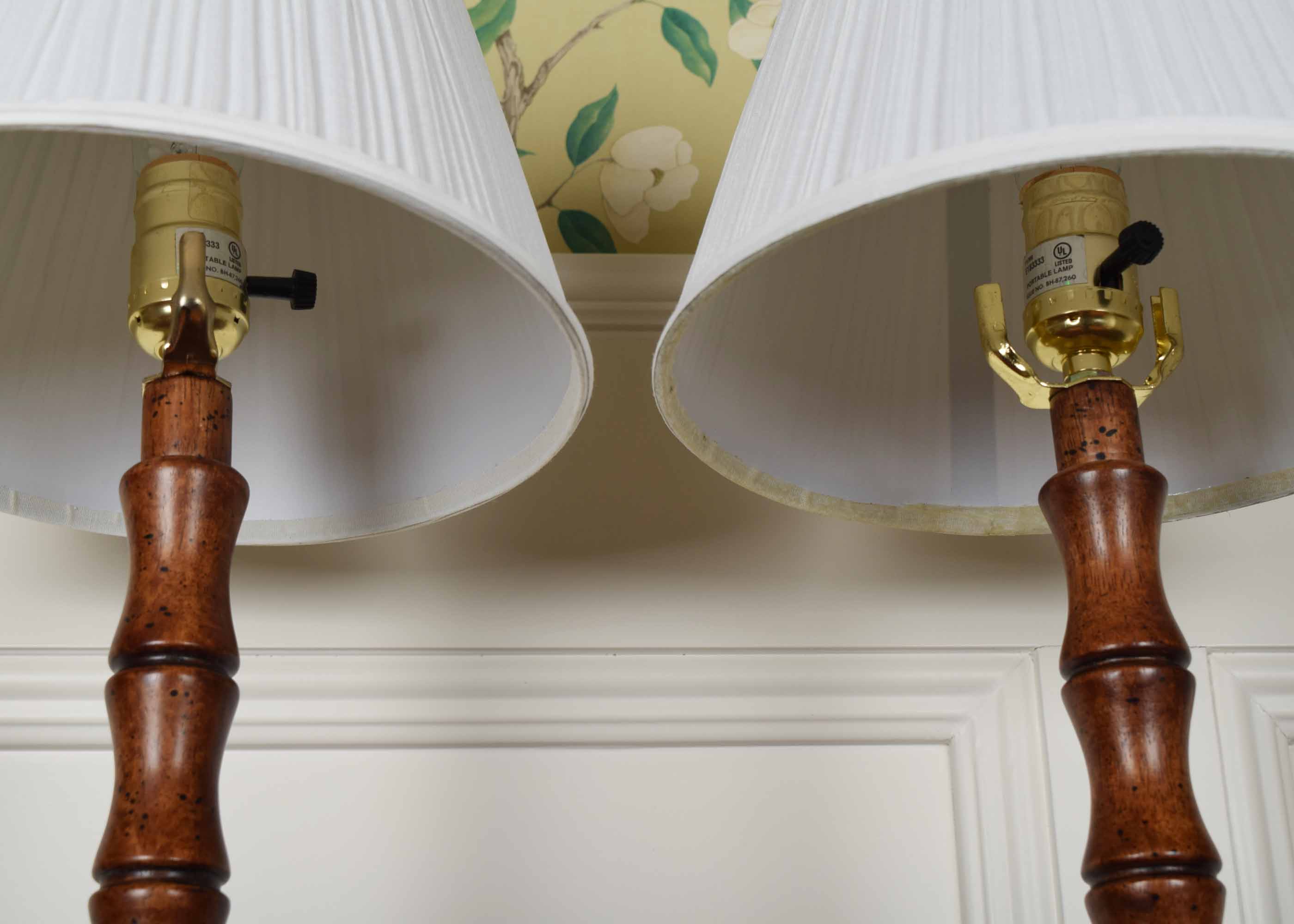 Pair of Wood Buffet Lamps