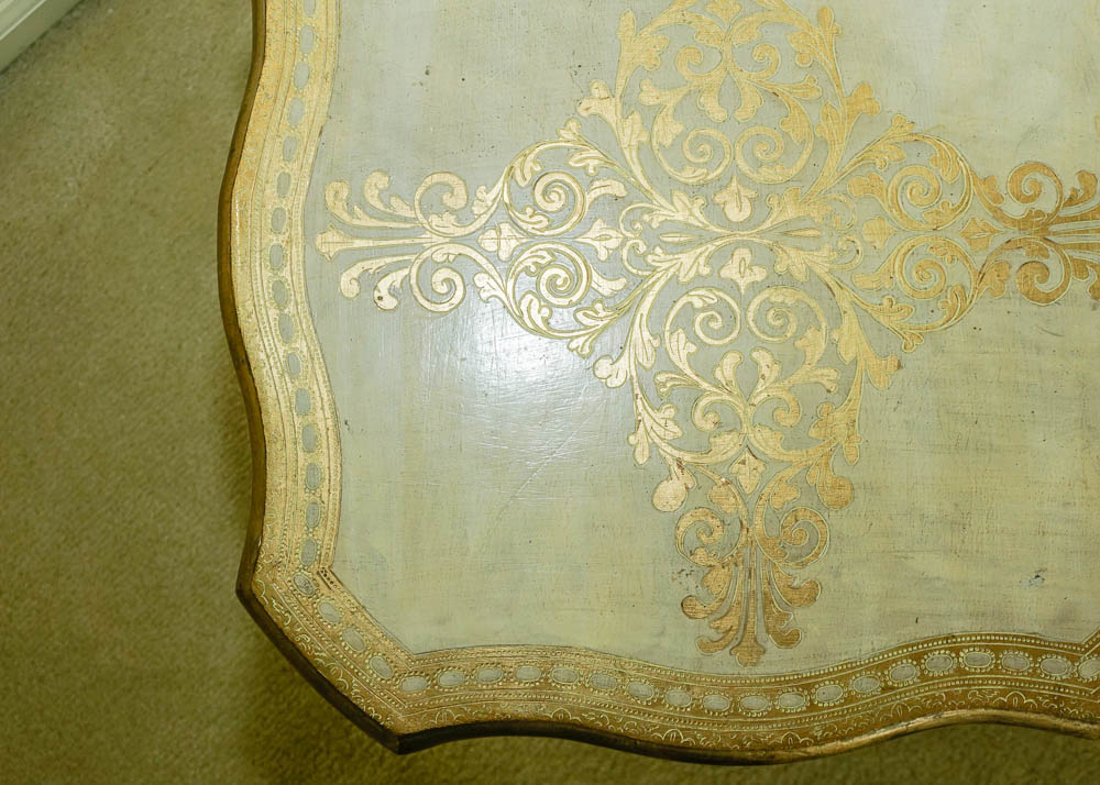 Cream and Gold Accent Table