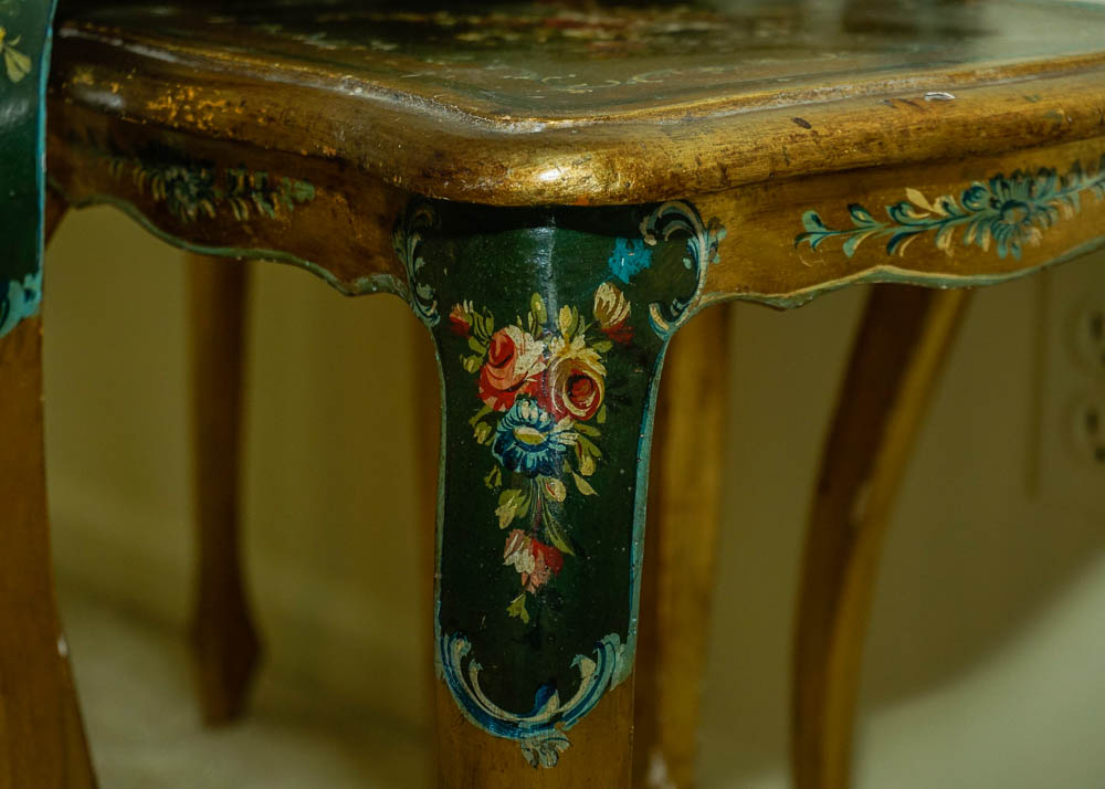 Vintage Painted Nesting Table Trio