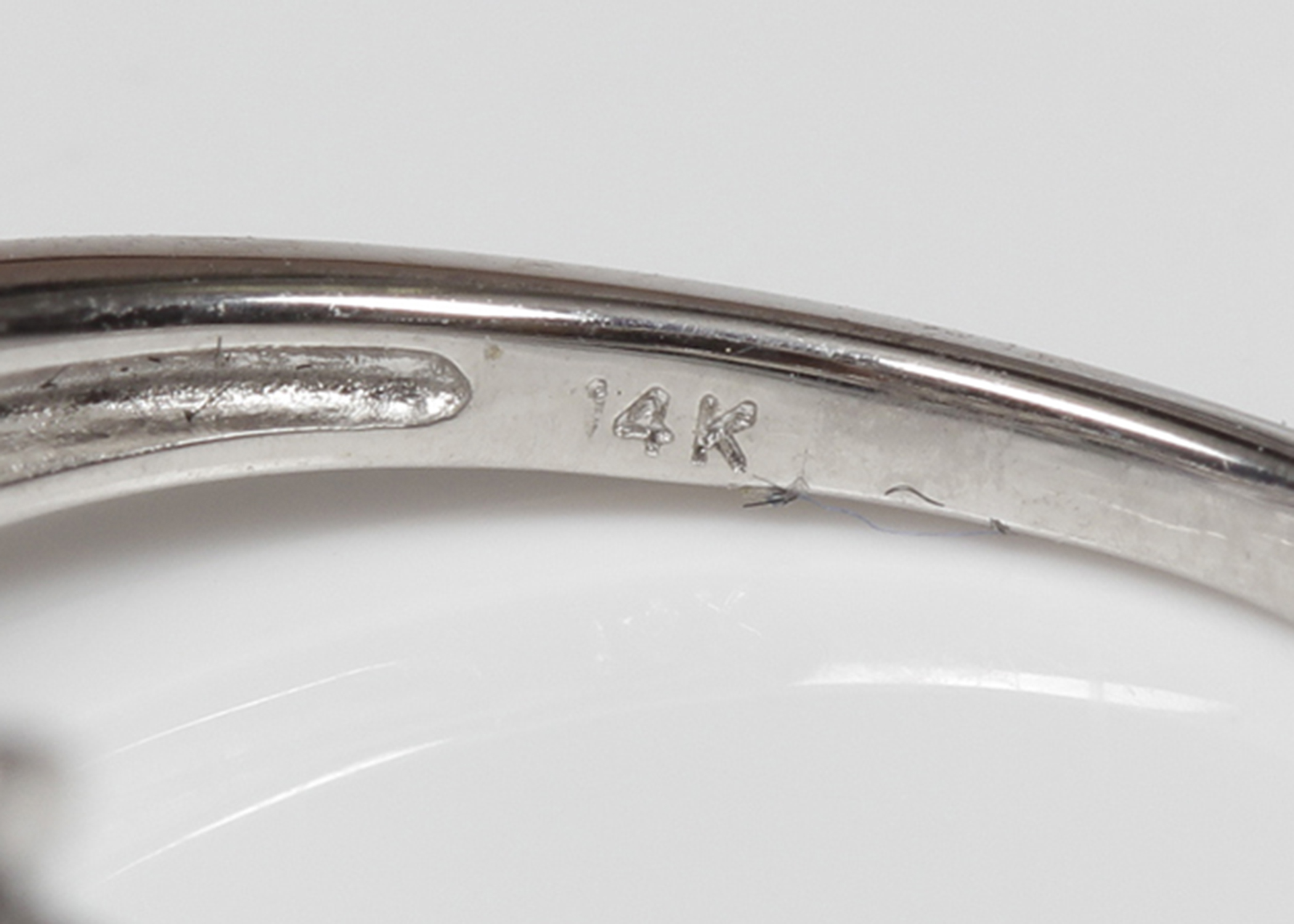 14K White Gold Diamond Flower Ring