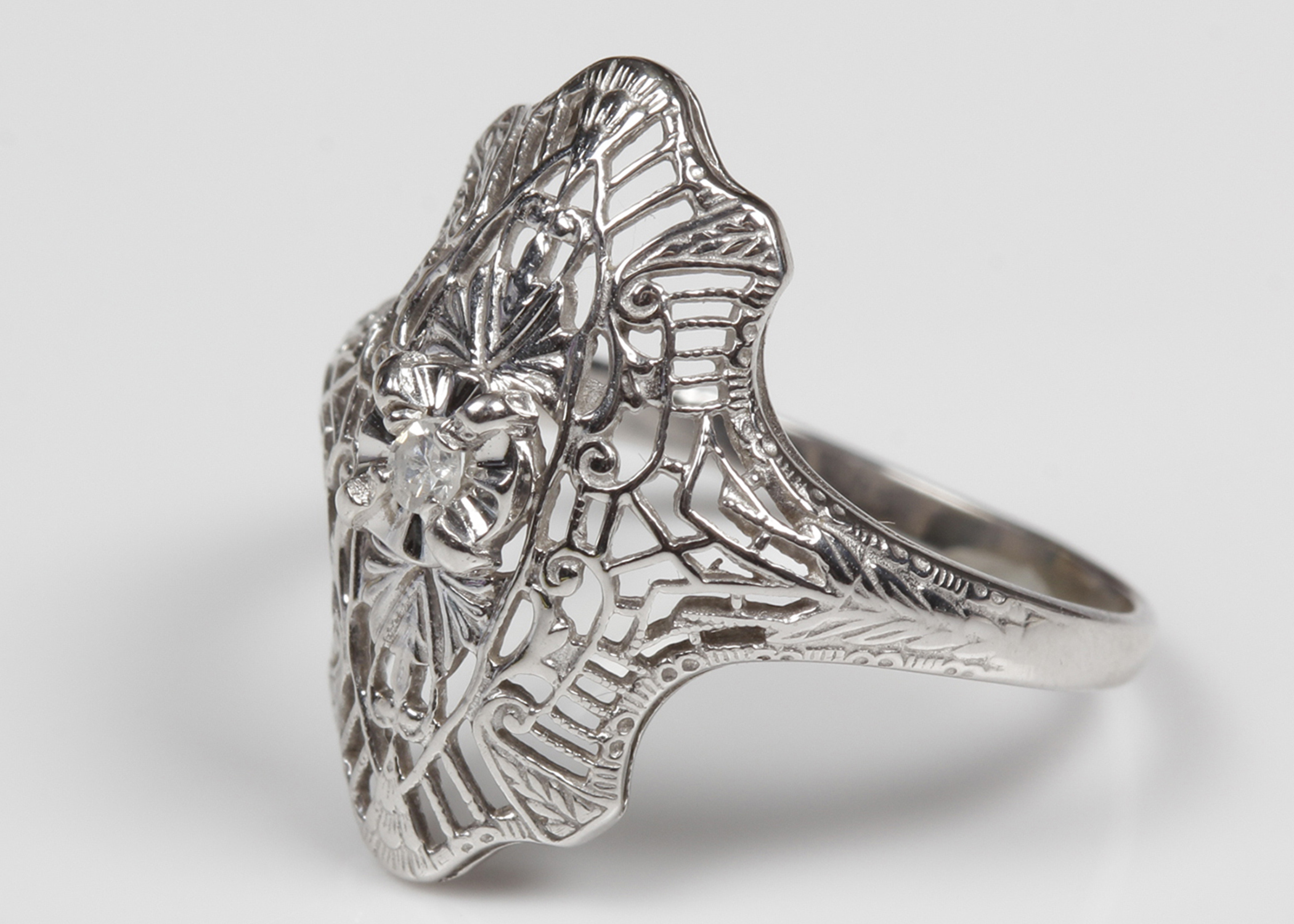 10K White Gold Diamond Ring