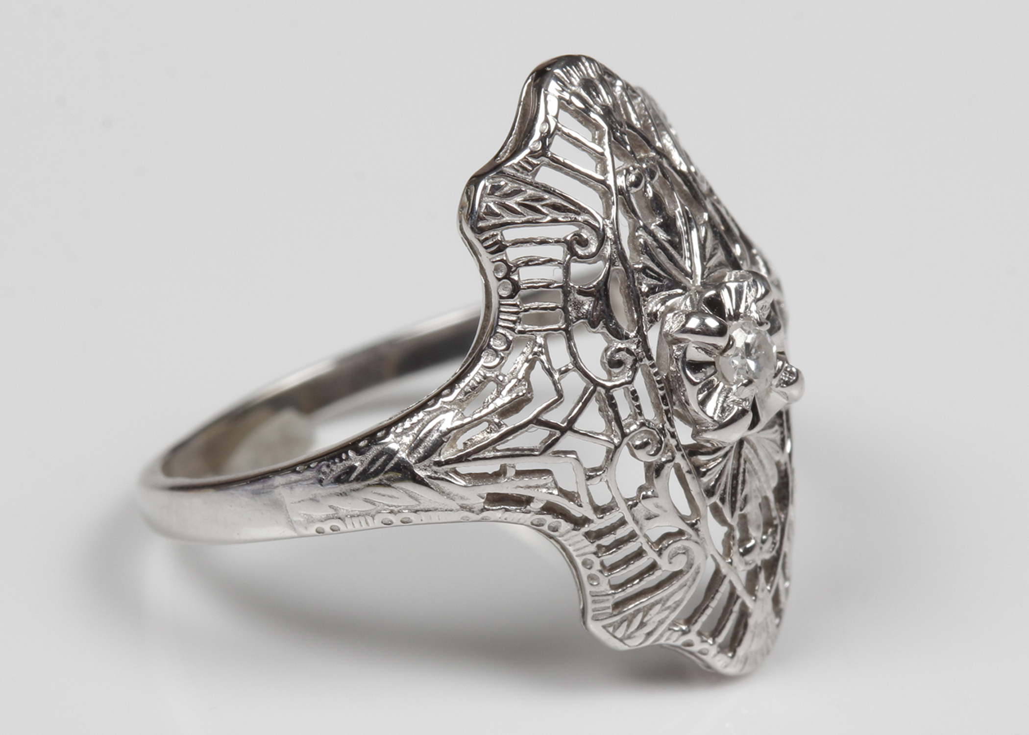 10K White Gold Diamond Ring