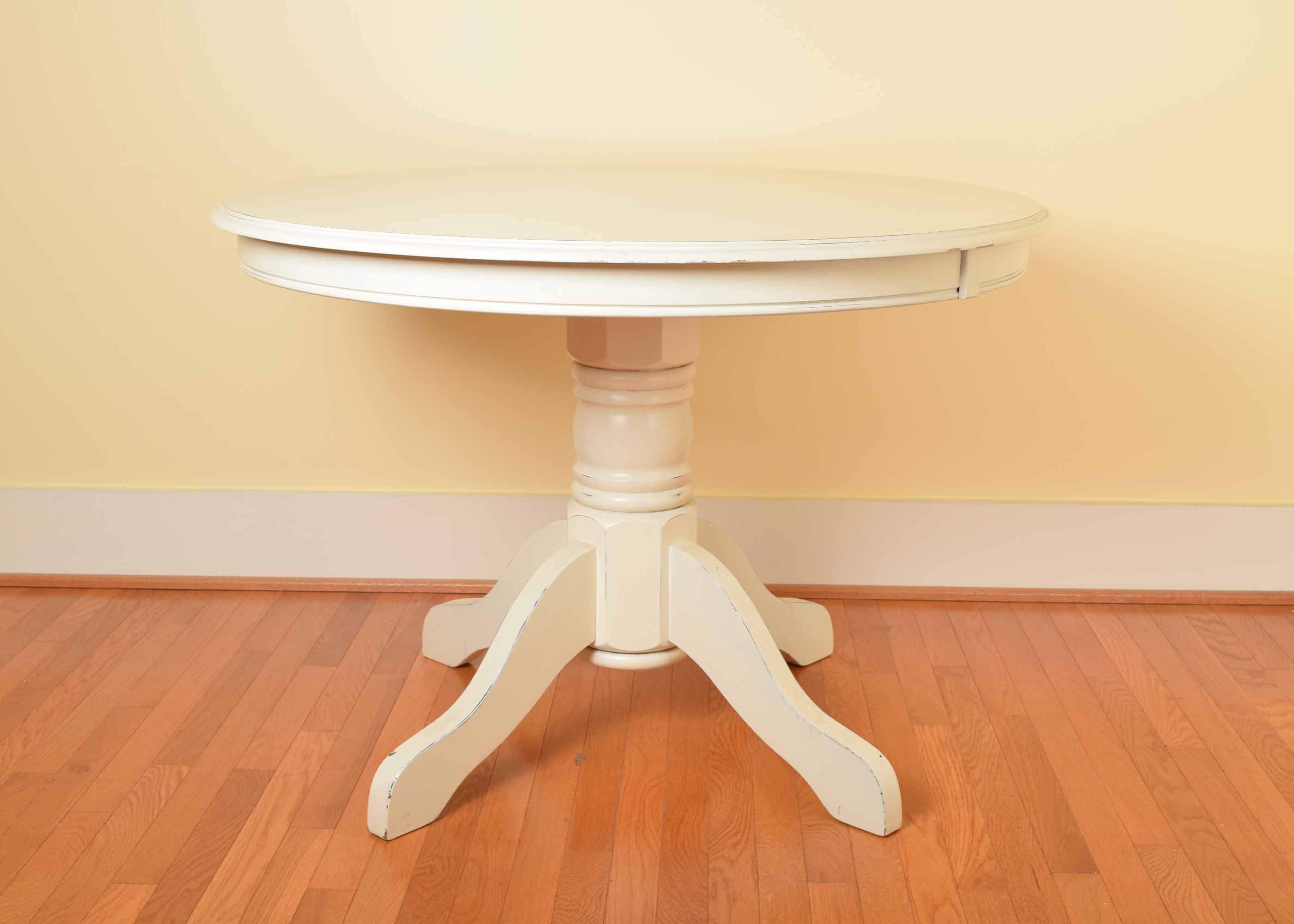 Pier One White Round Pedestal Table