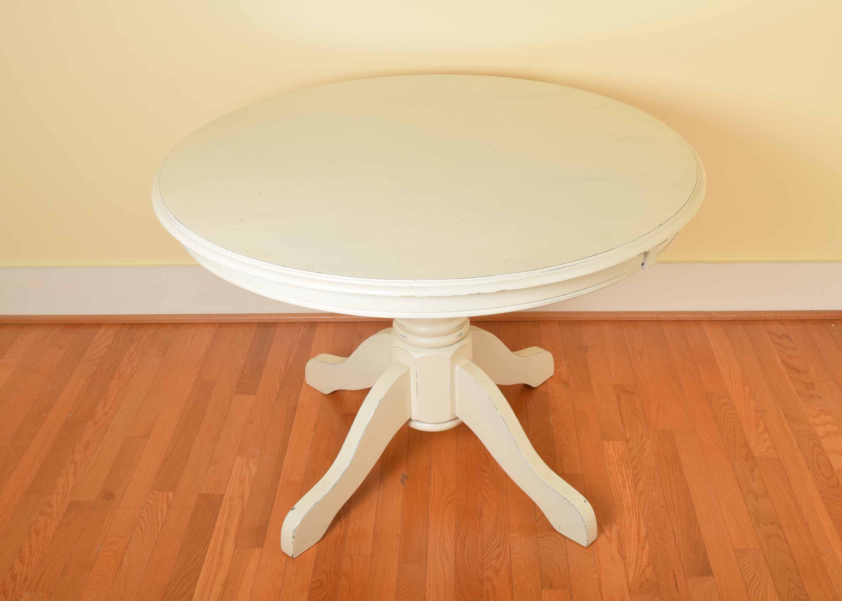 Pier One White Round Pedestal Table