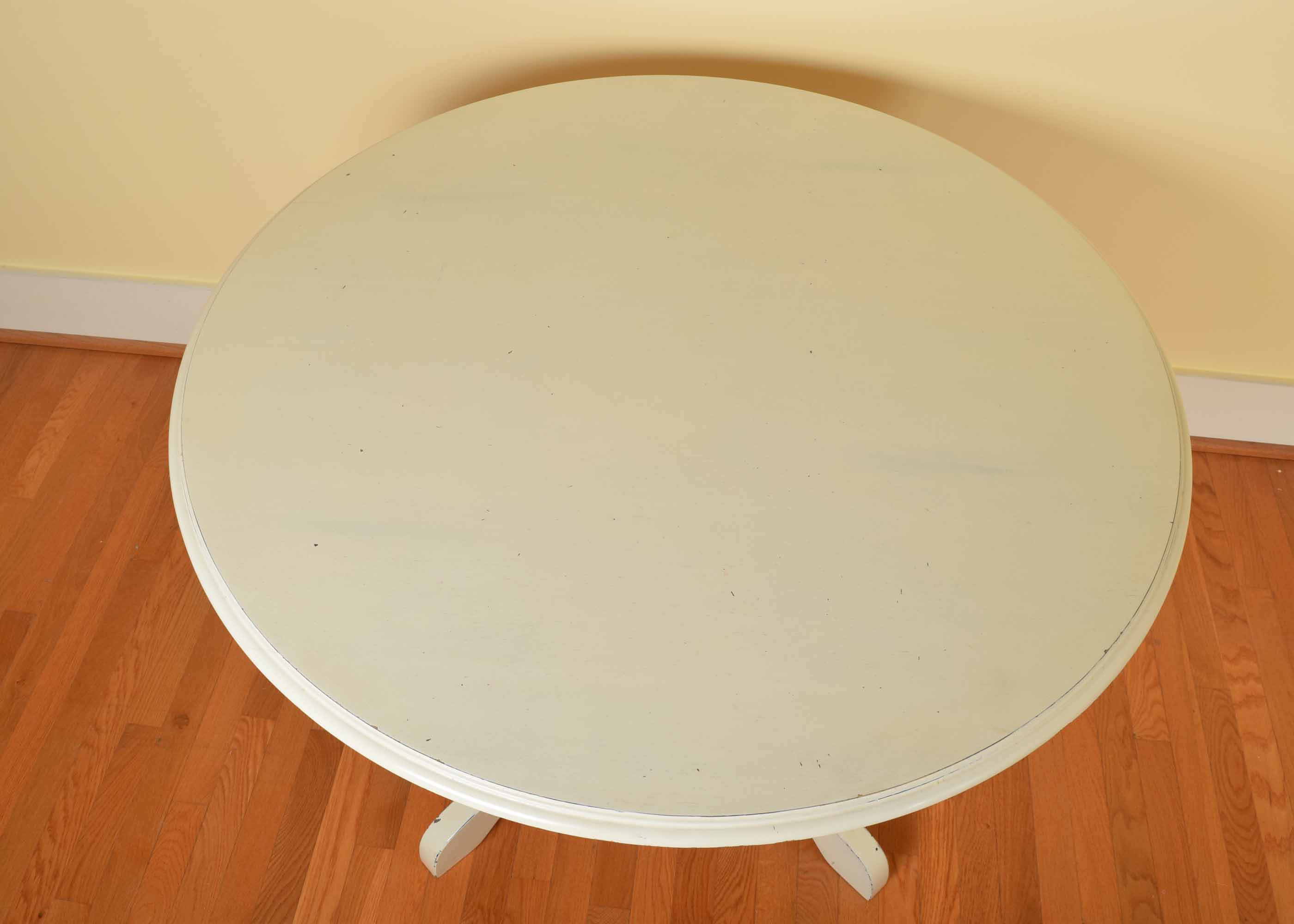 Pier One White Round Pedestal Table