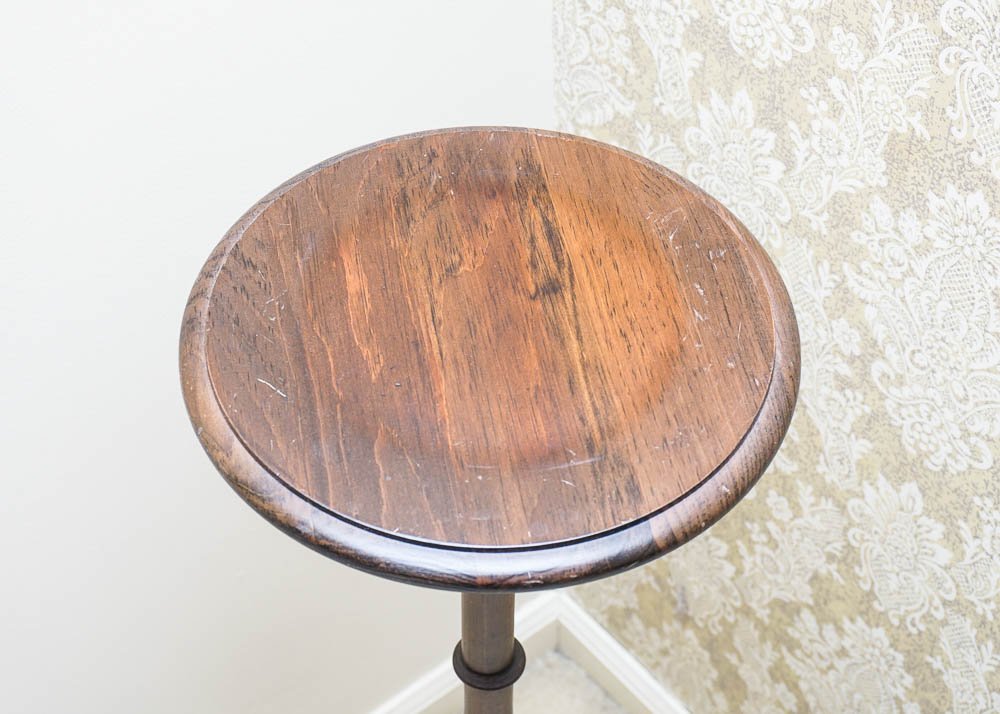Slim Round Pedestal Accent Table