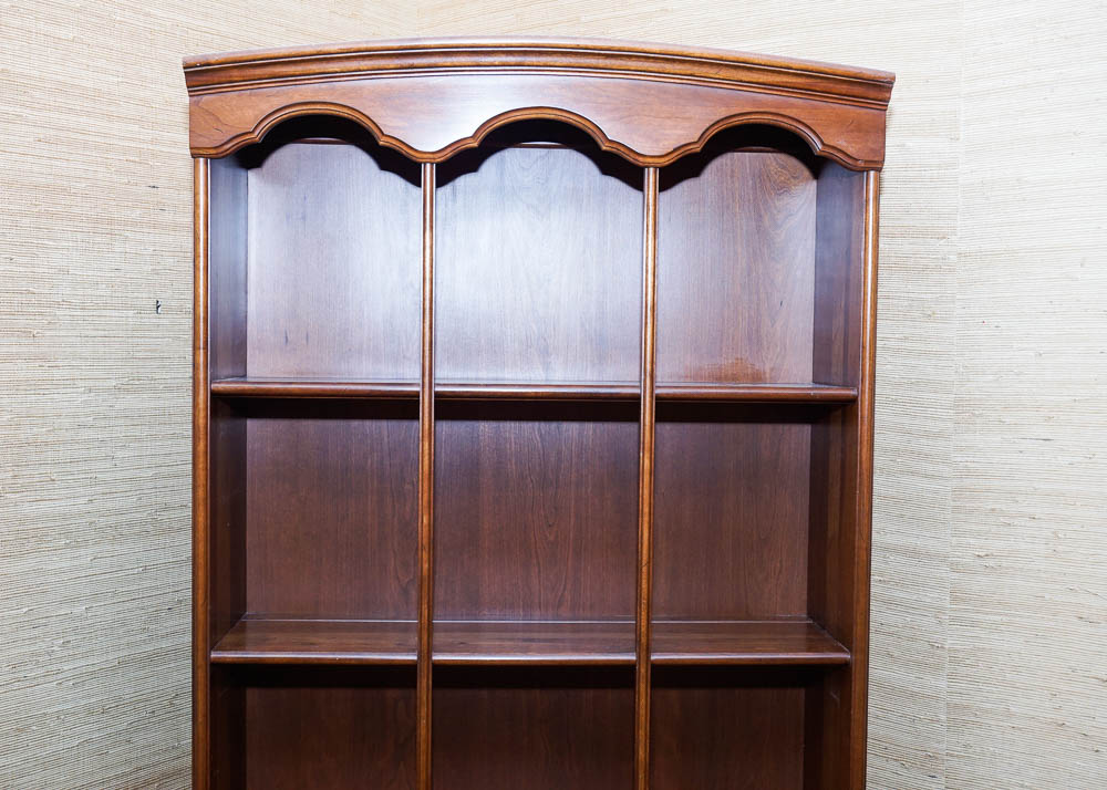 Tall Walnut Bookshelf Cabinet