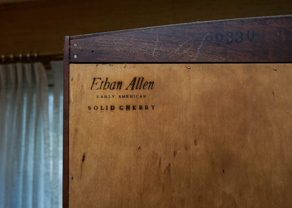 Tall Walnut Bookshelf Cabinet