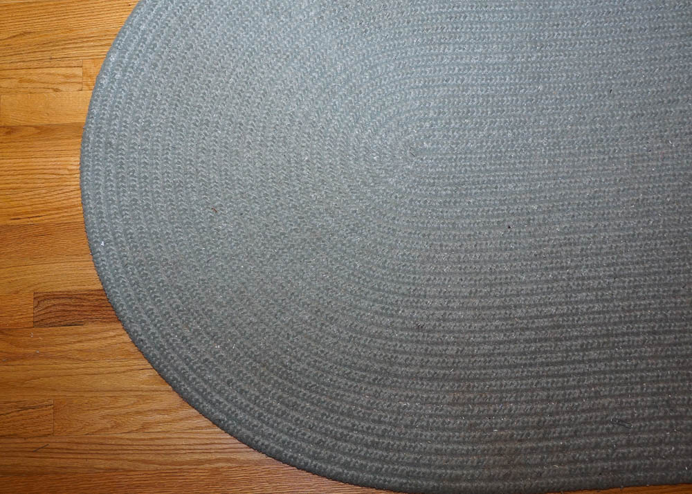 Oblong Woven Blue Rug