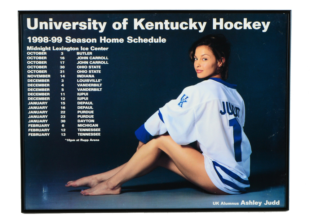 Framed University of Kentucky Hockey Season Poster With Ashley Judd
