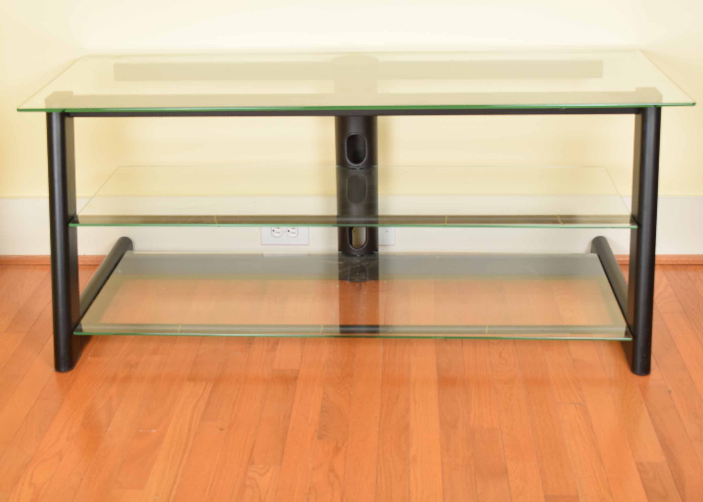 Bello Tempered Glass and Metal TV Table