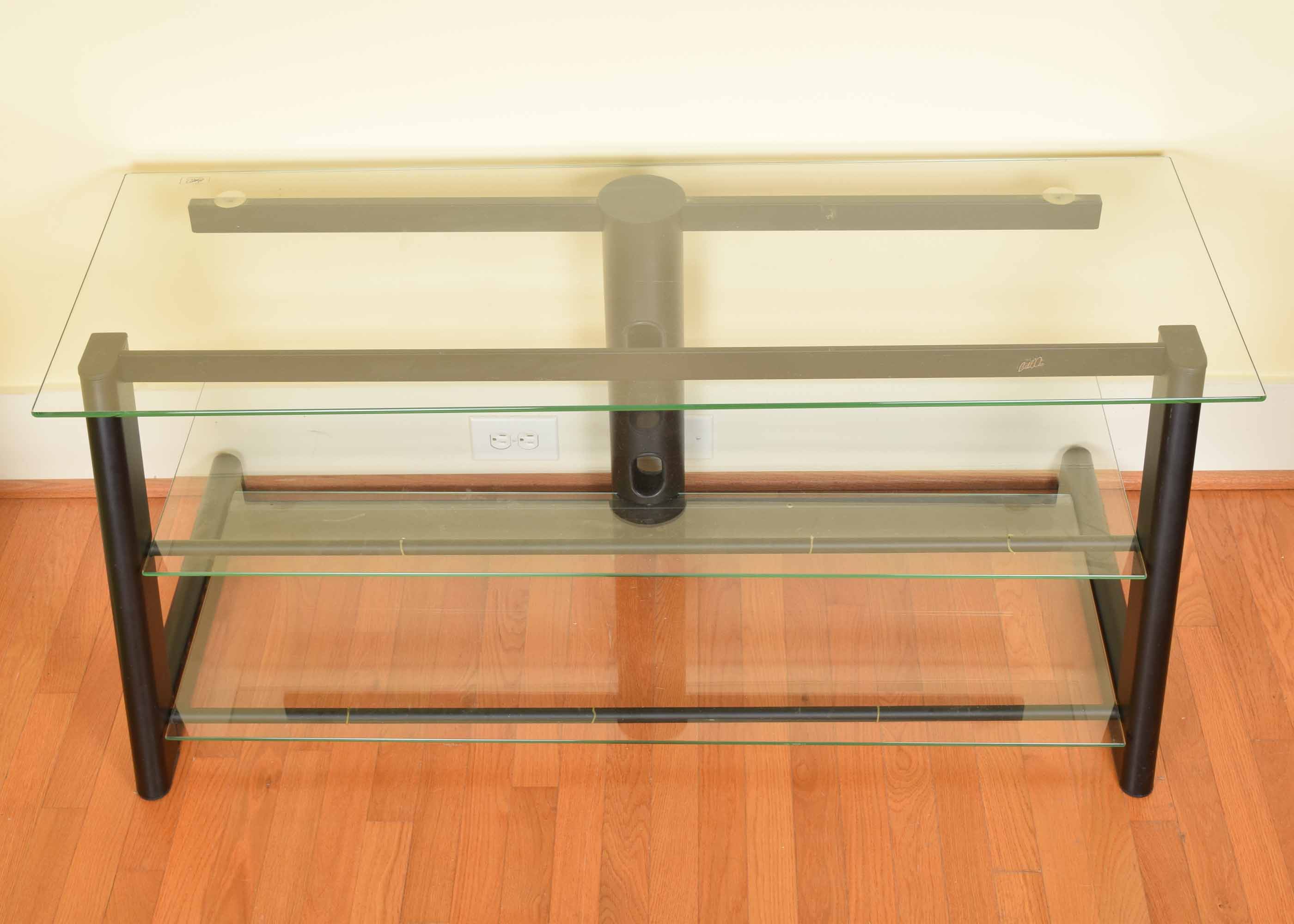 Bello Tempered Glass and Metal TV Table