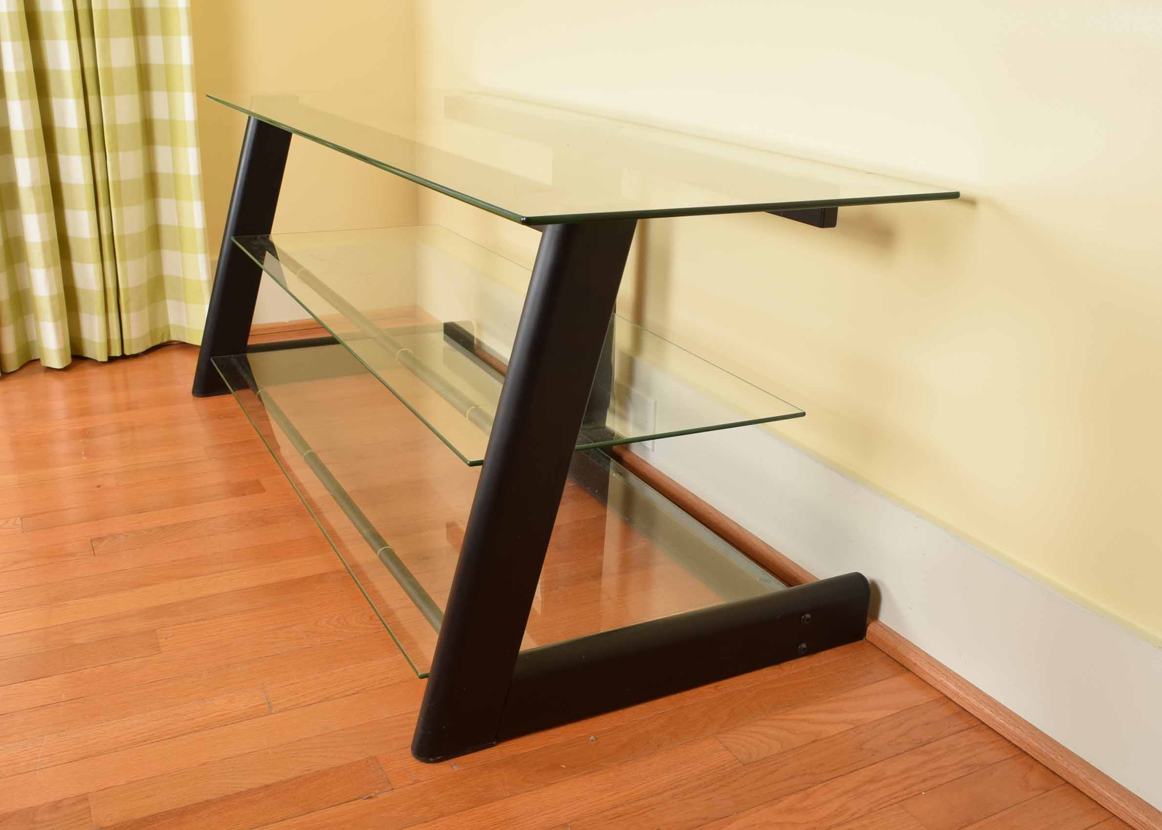 Bello Tempered Glass and Metal TV Table