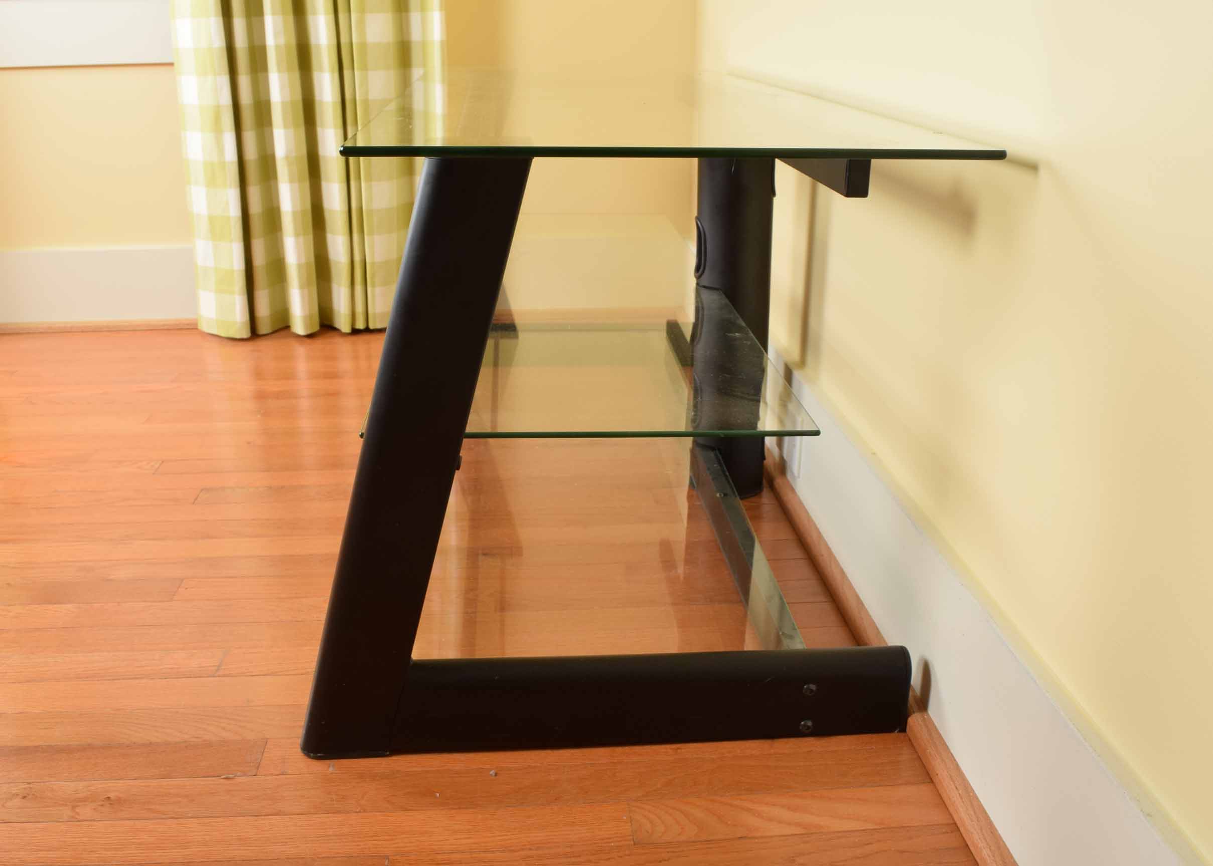 Bello Tempered Glass and Metal TV Table