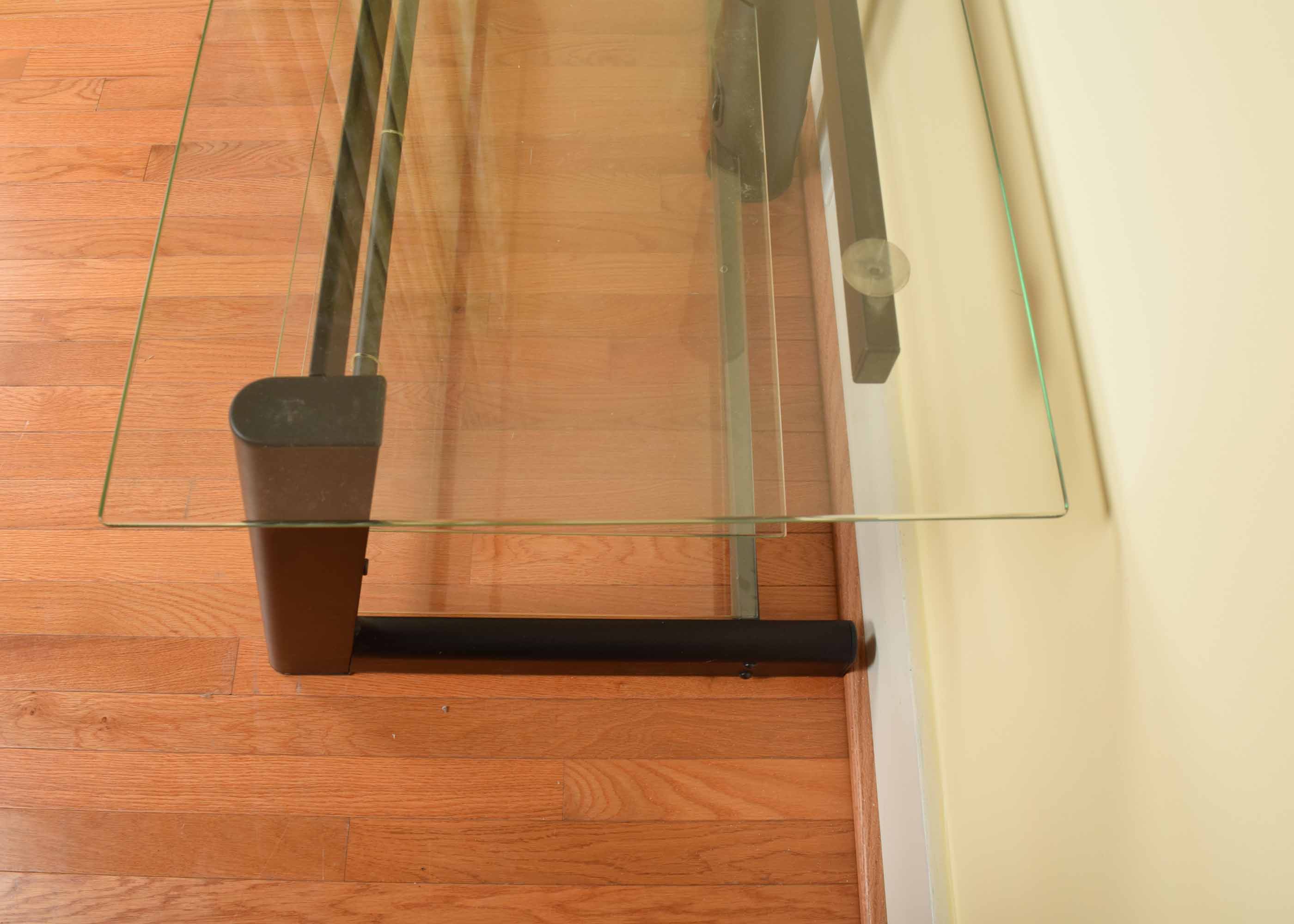 Bello Tempered Glass and Metal TV Table