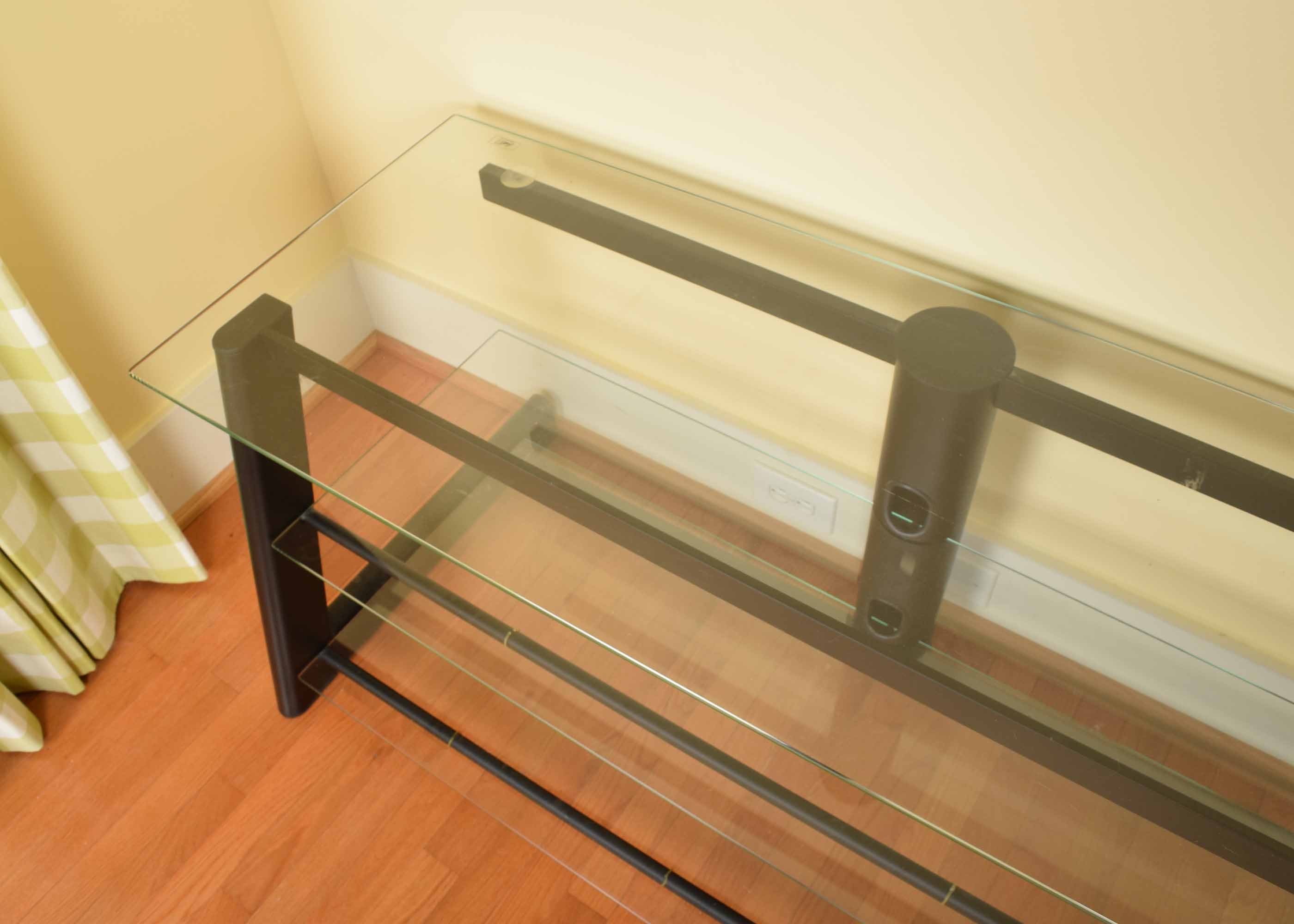 Bello Tempered Glass and Metal TV Table