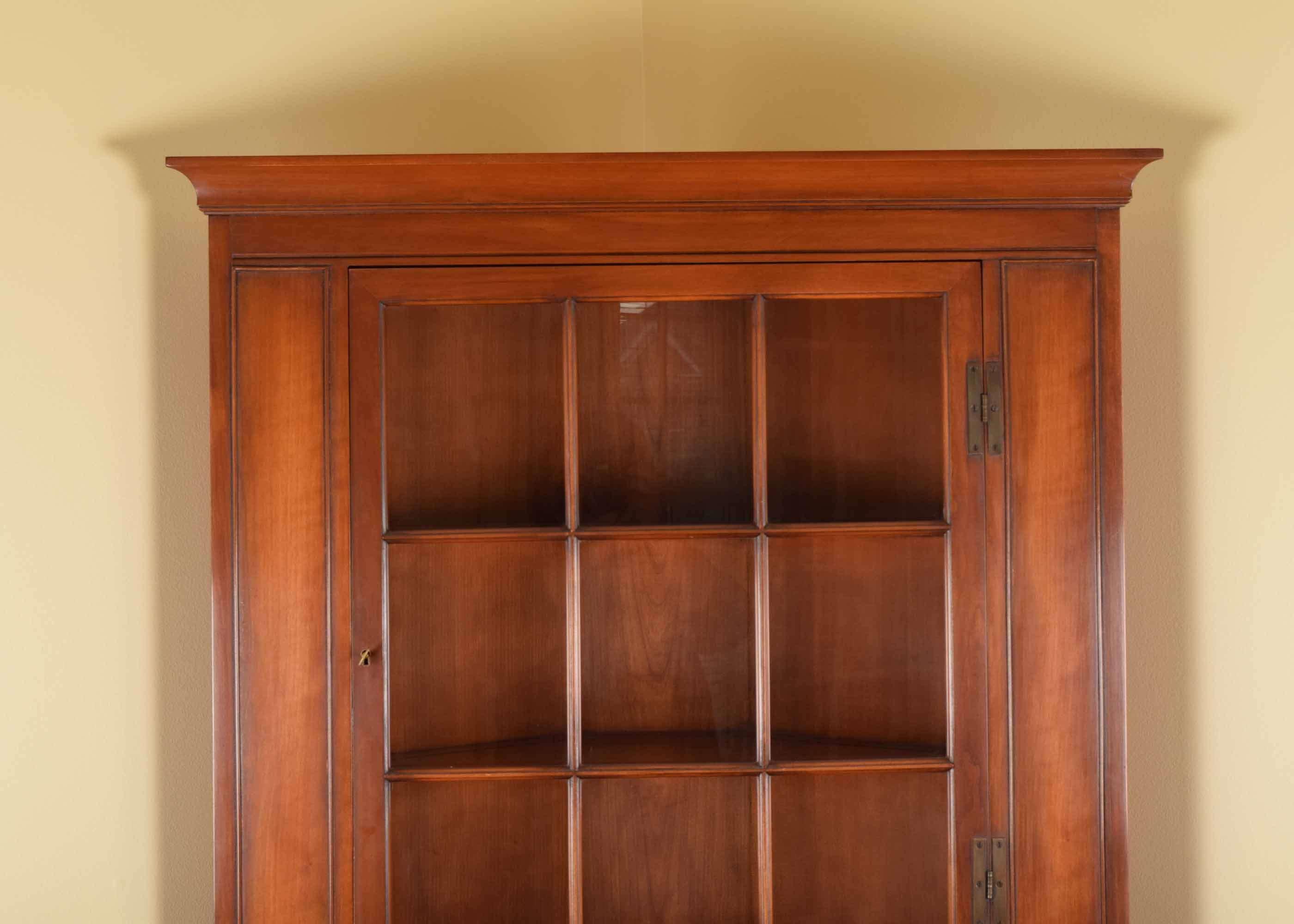 Mid 20th Century Morganton Mahogany Bowed Corner China Cabinet