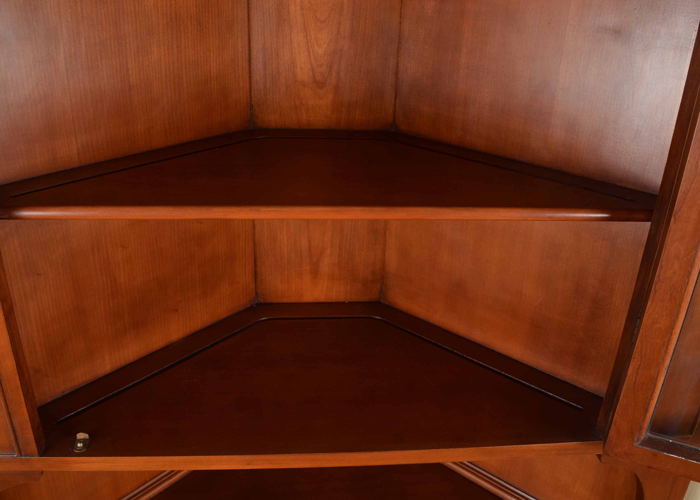 Mid 20th Century Morganton Mahogany Bowed Corner China Cabinet