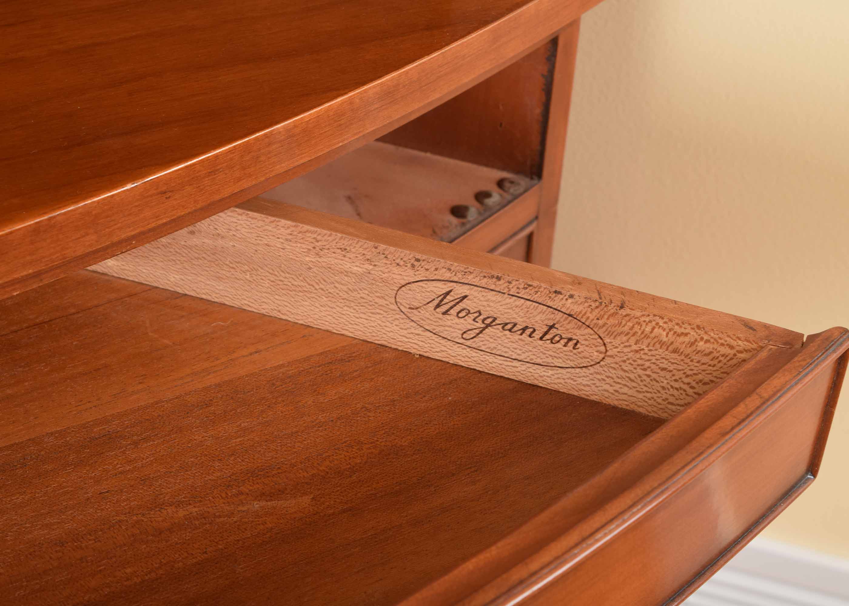 Mid 20th Century Morganton Mahogany Bowed Corner China Cabinet