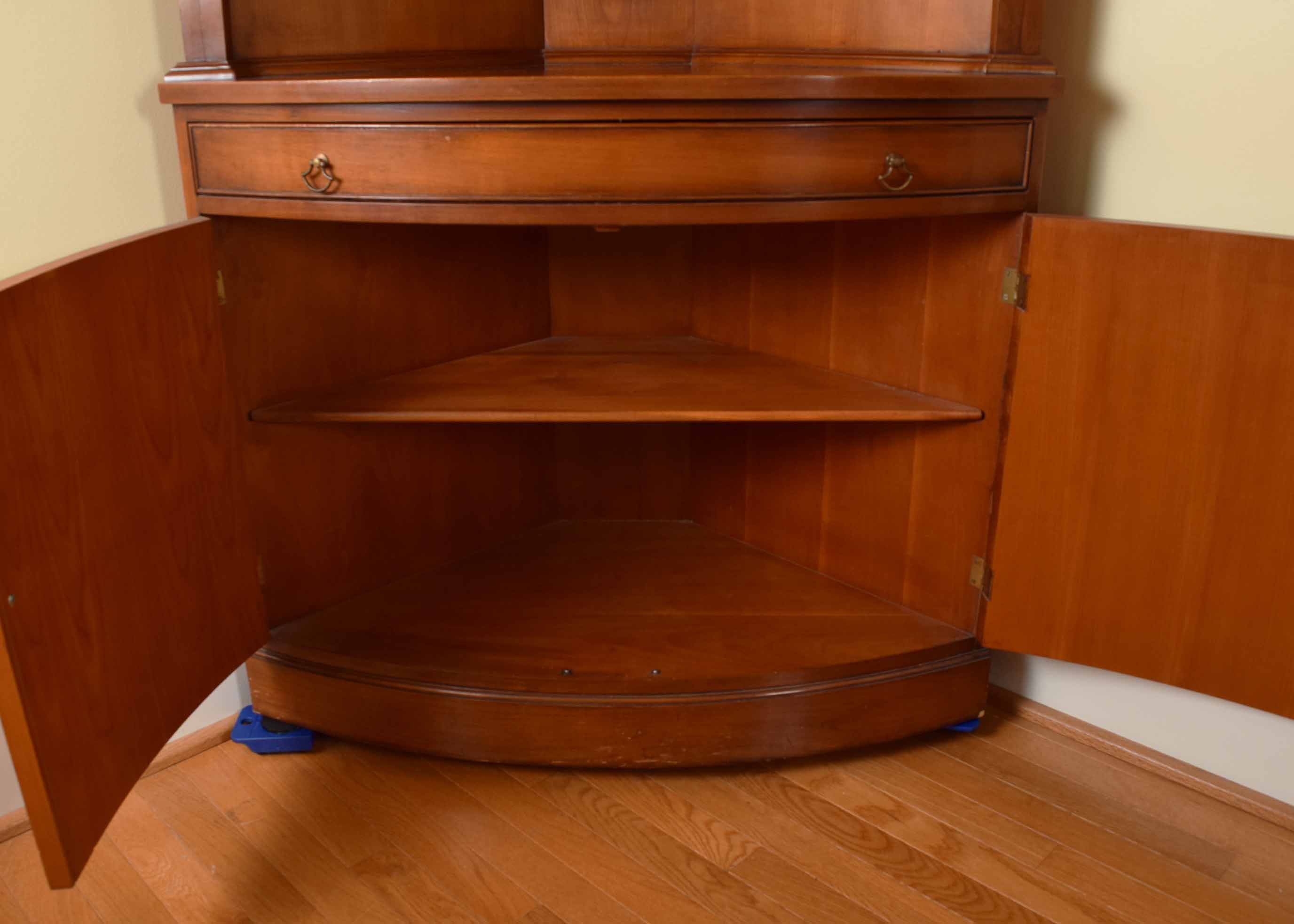Mid 20th Century Morganton Mahogany Bowed Corner China Cabinet