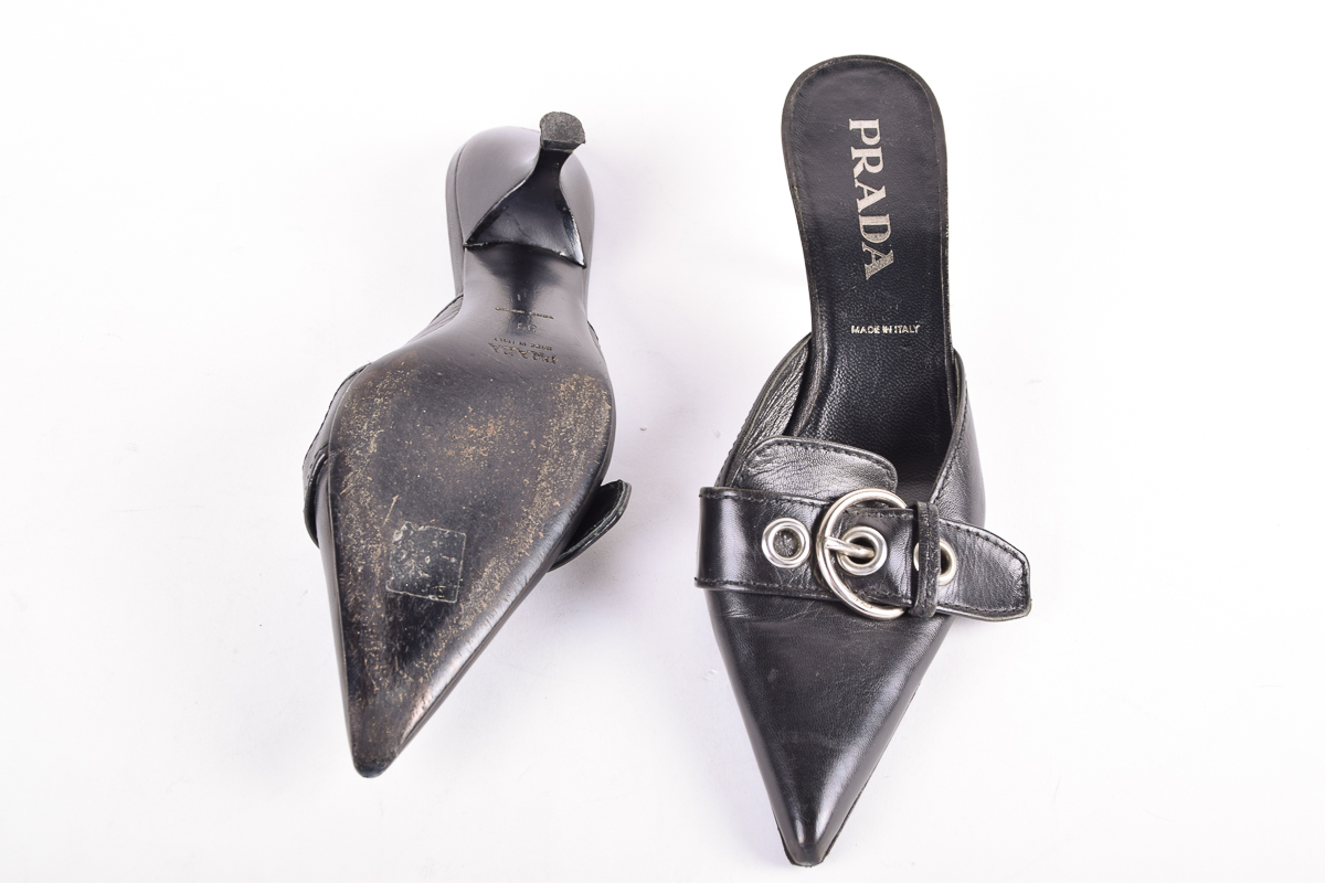 Prada Pointy Toe Slip on Women's Heels