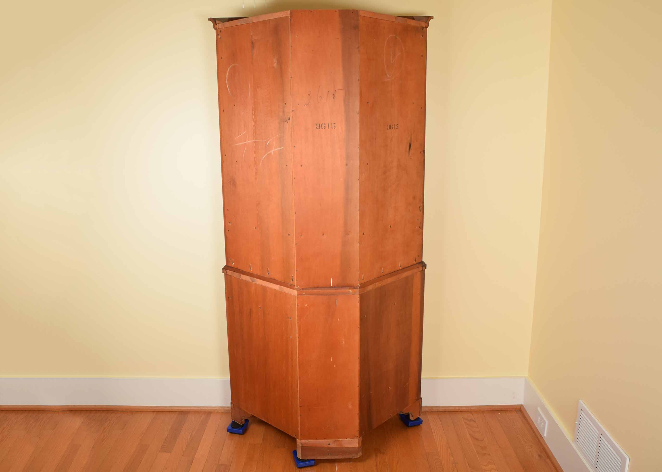 Mid 20th Century Morganton Mahogany Bowed Corner China Cabinet