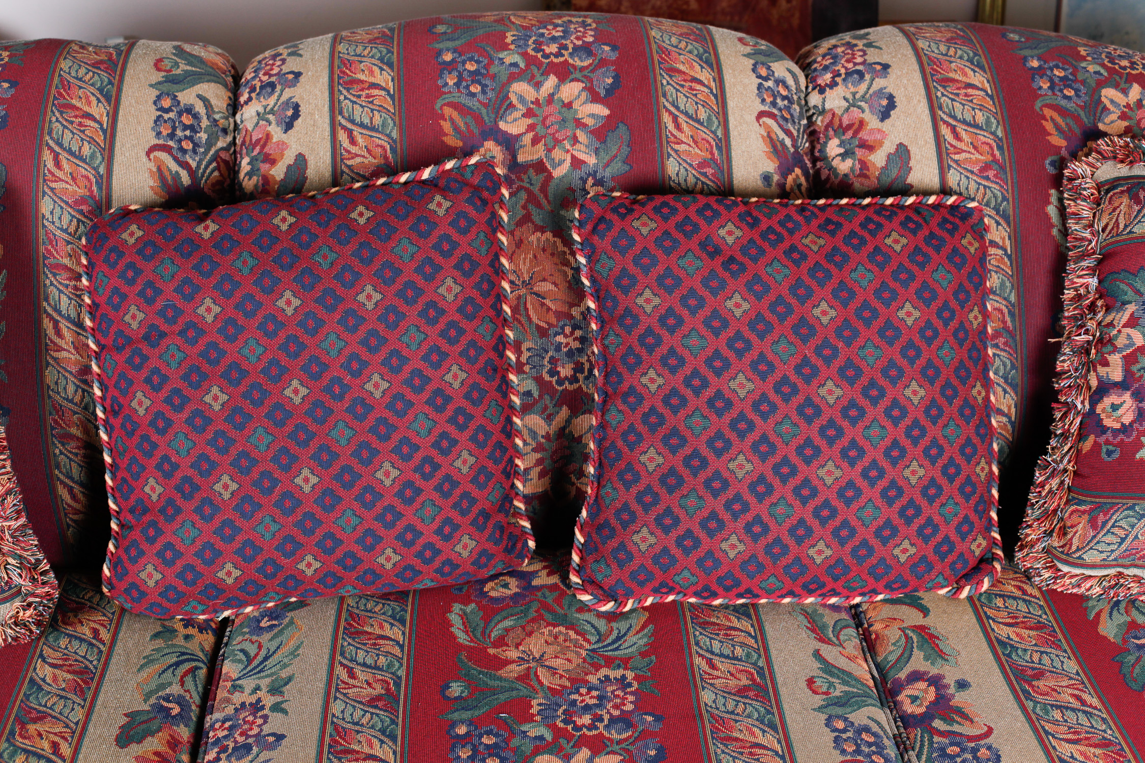 Haverty Furniture Co. Floral Striped Sofa