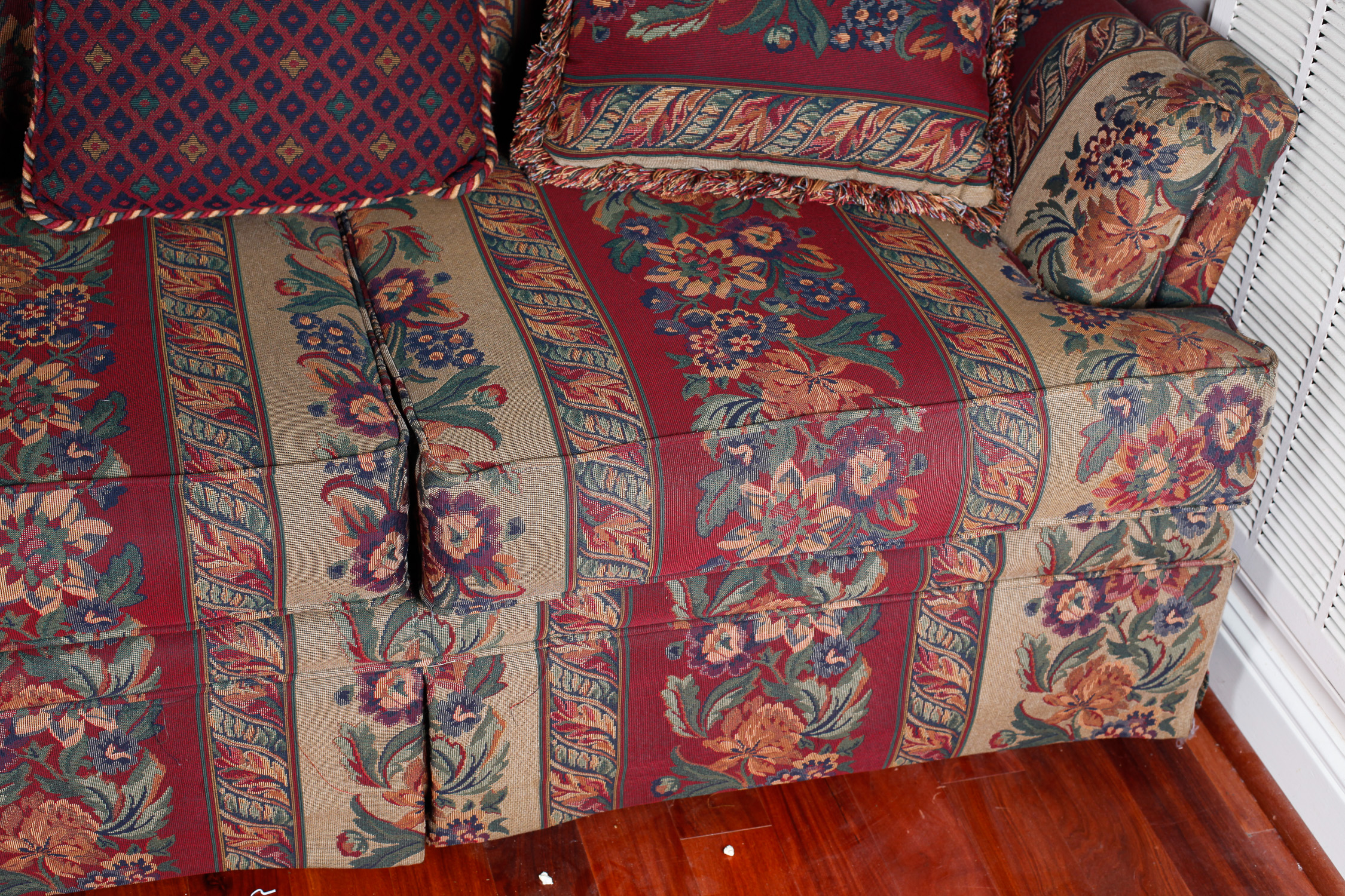 Haverty Furniture Co. Floral Striped Sofa