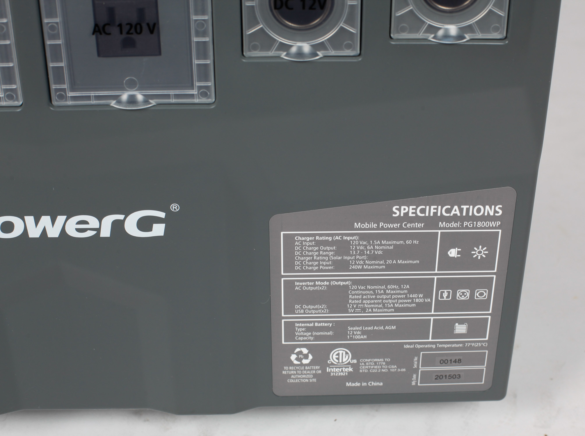 PowerG 1800W Solar Power Mobility Generator