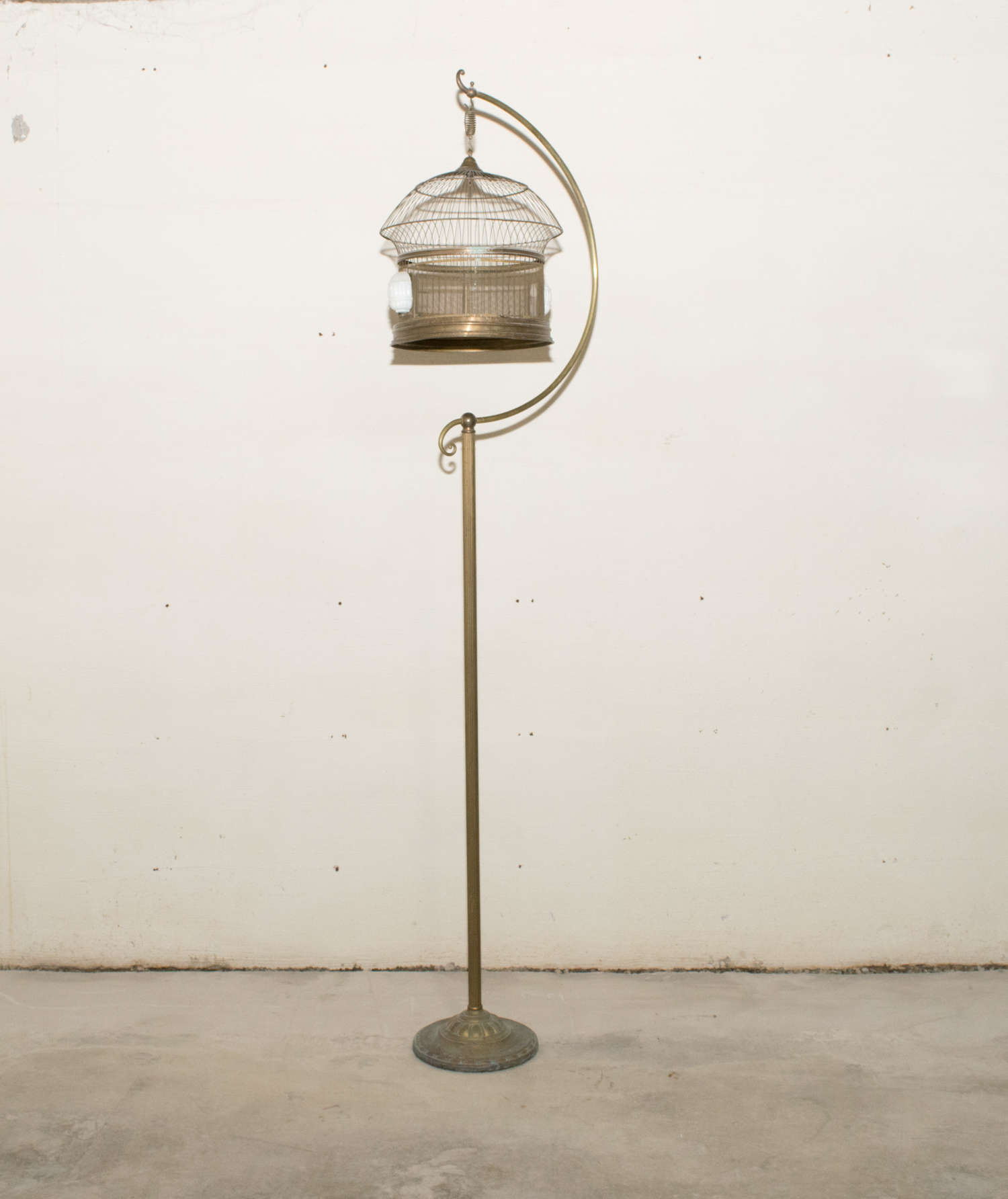 Vintage Hanging Bird Cage on Stand