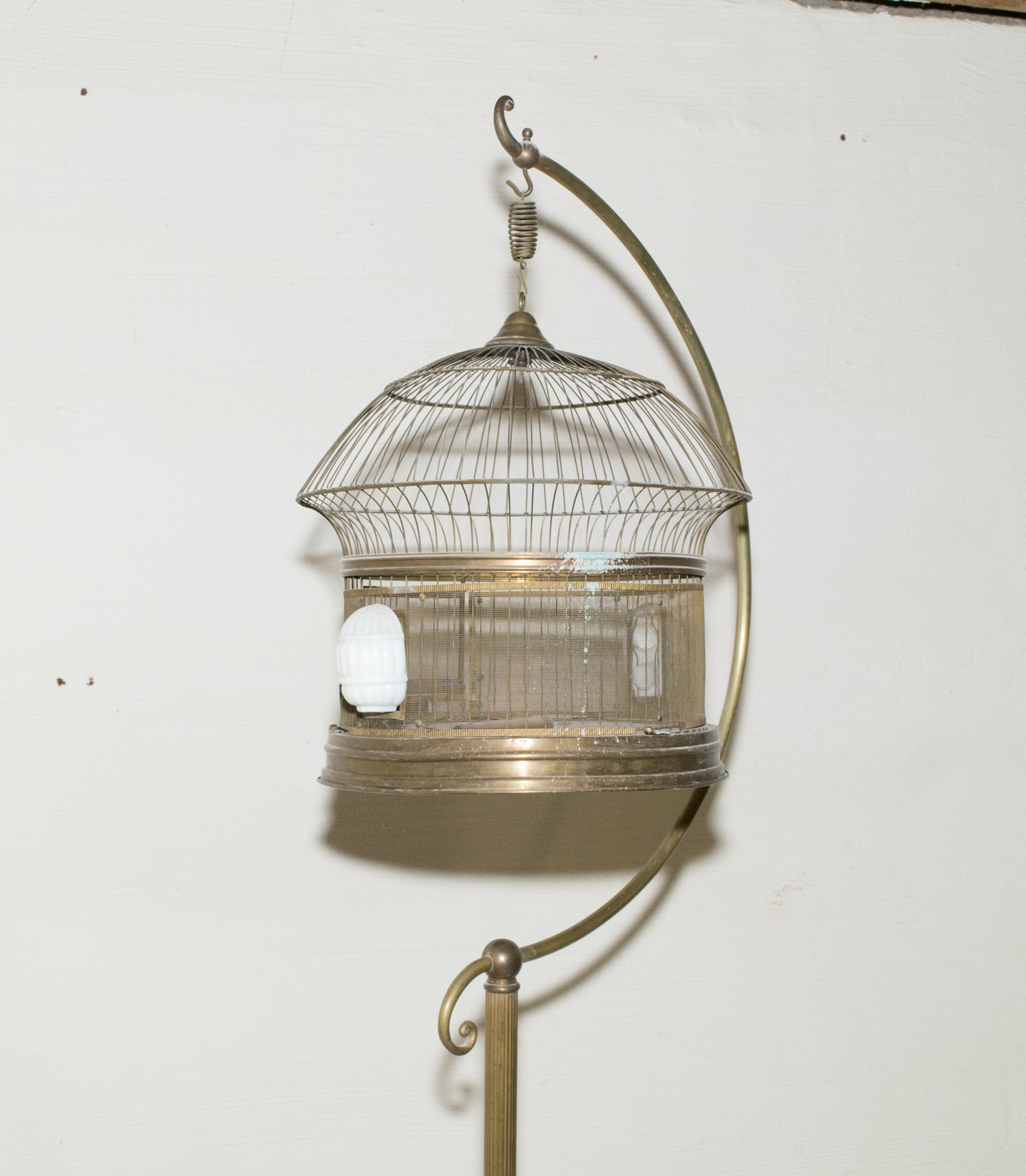 Vintage Hanging Bird Cage on Stand