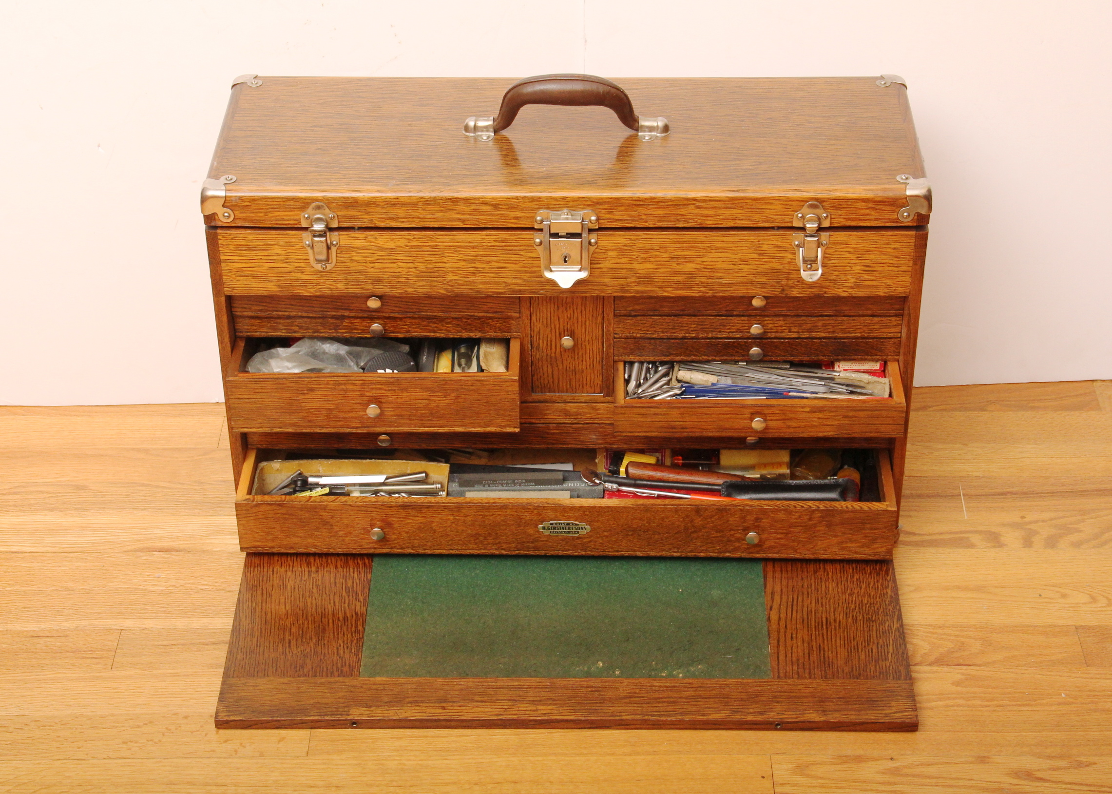 Vintage H. Gerstner & Sons Oak Tool Chest